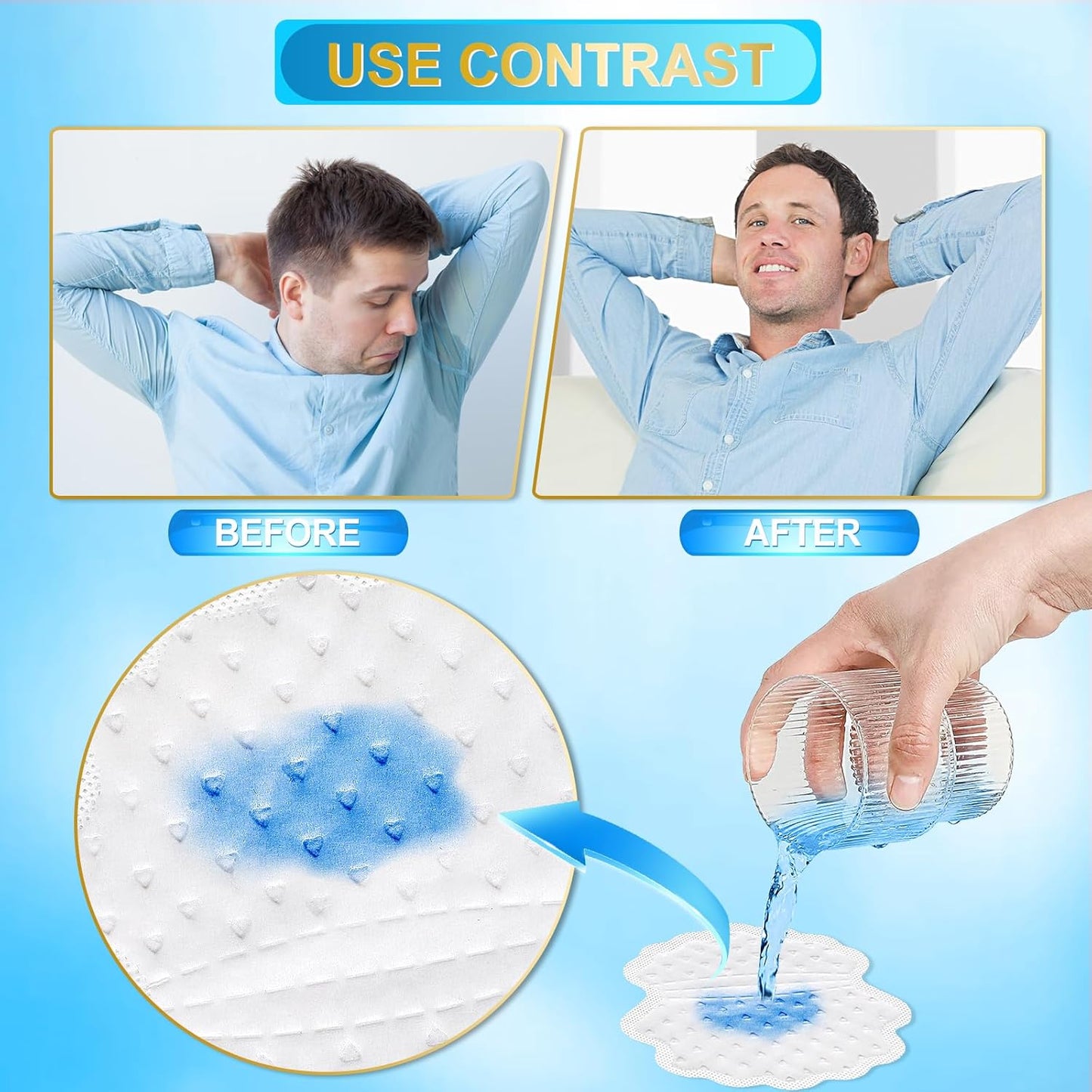 Arme Armpit Sweat Pads, 180 Pcs Wider and larger Underarm Sweat Pads for Men Hyperhidrosis, Disposable Sweat Pads for Under Arms, Sweat Free Armpit Protection for Outdoor Work Meeting