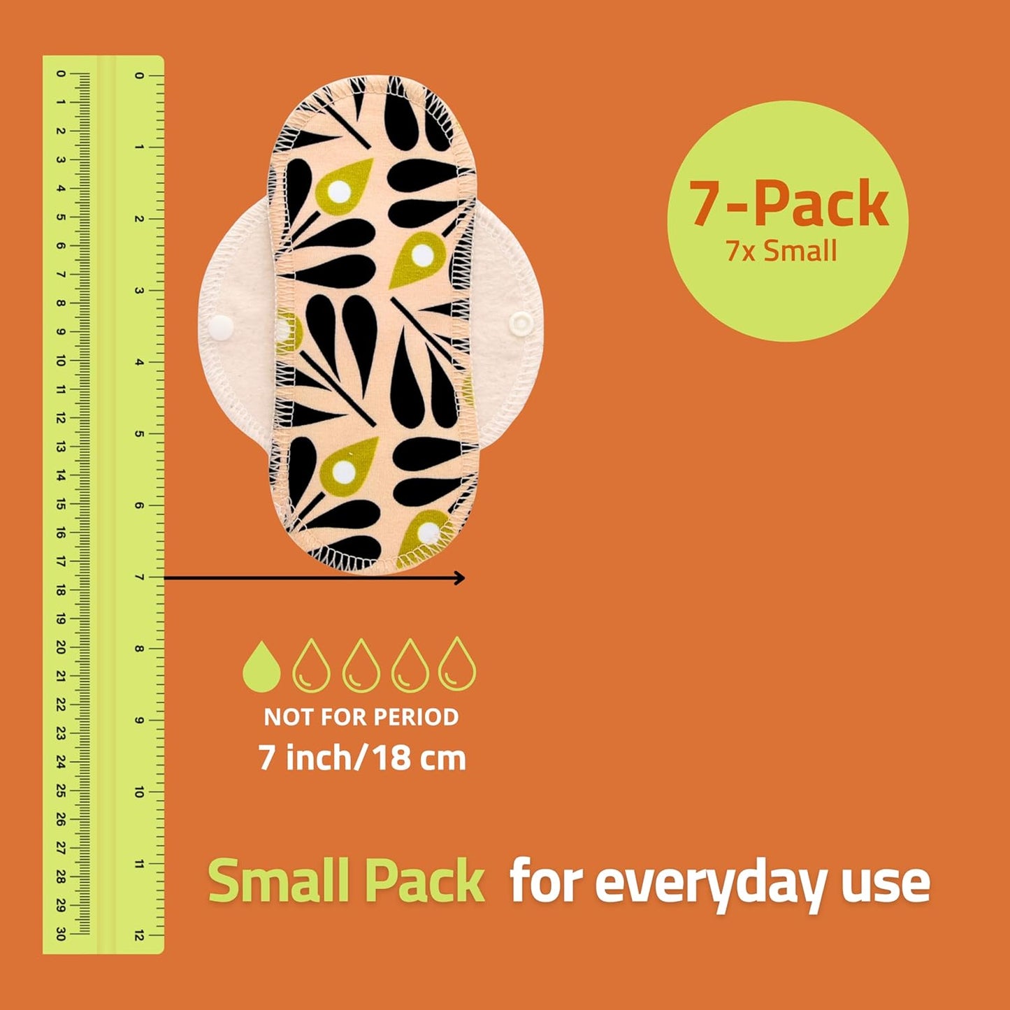 Made in EU - Ultra-Light Reusable Panty Liners (Small, 7-Pack) – High-Temp Washable Cloth Panty Liners for Women & Teens – Breathable Organic Viscose Keeps You Fresh & Dry for Daily Vaginal Discharge