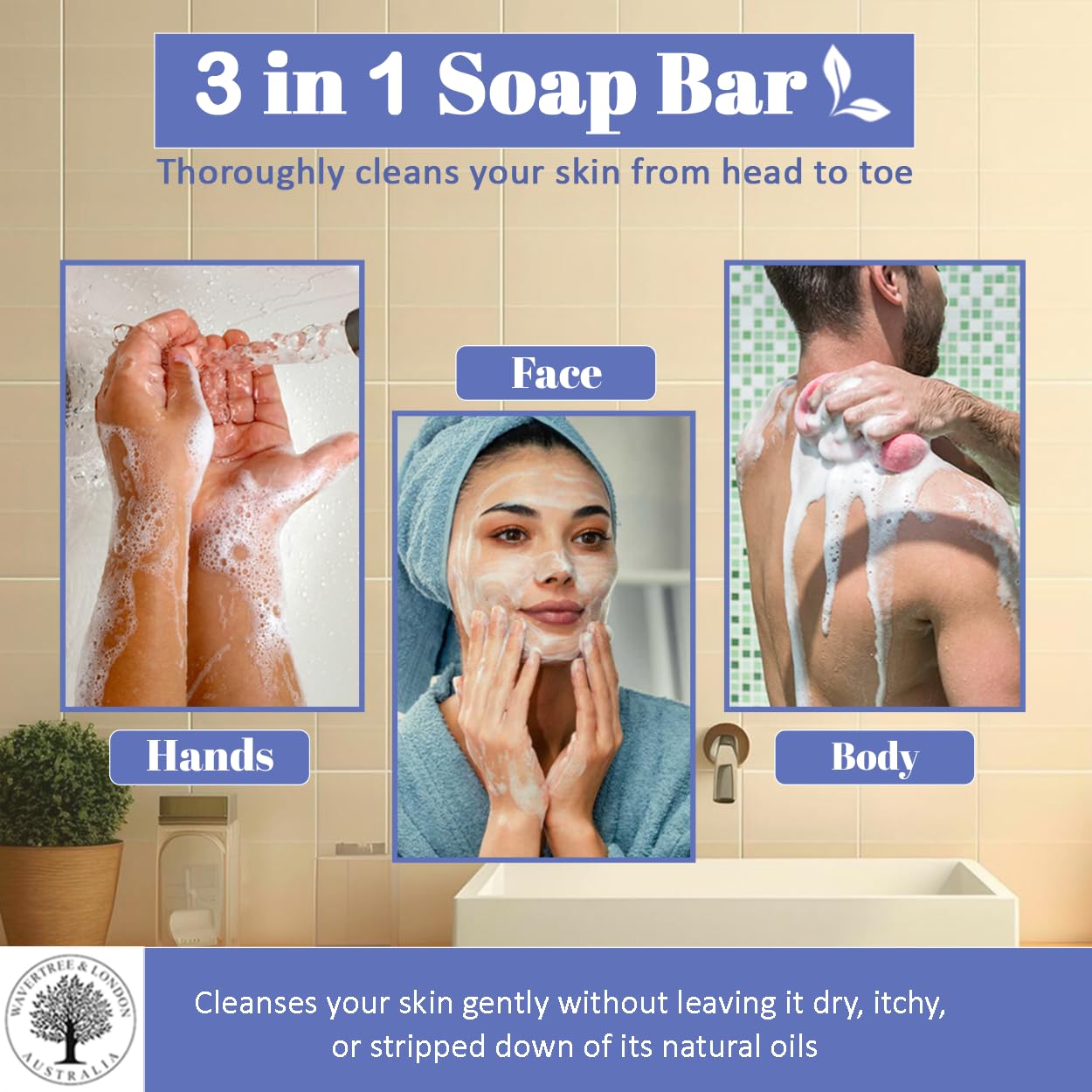 Wavertree & London Flower Market Scented Natural Soap (8 Bars), 7oz Moisturizing French Triple Milled Soap Bars enriched with shea butter - Pure Plant Oil Bath & Body Bars for All Skin Types