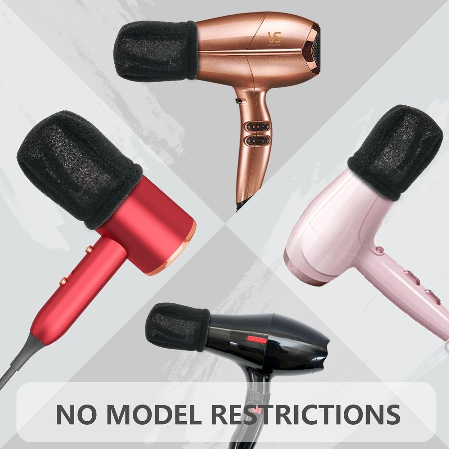 2Pcs Sock Diffuser for Hair Dryer - Compact and Portable (5.12x3.15") Travel Hair Dryer Diffuser Sock‌ Made of Soft, Heat-Resistant and Flexible Foam, Tear-Resistant and Reusable