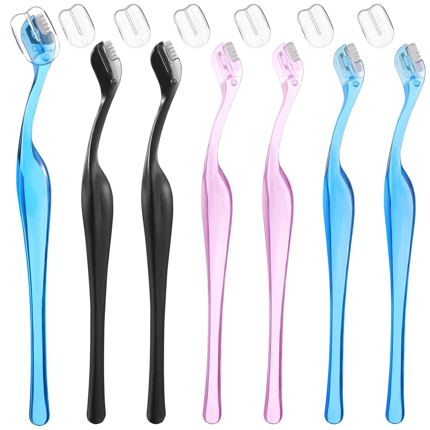 6Pcs Eyebrow Razor Mini Eyebrow Razor Trimmer Female Face Shaver Lip Hair Remover with Precision Cover Small Shaver for Women Makeup Face Care Tools(Blue, Pink, Black)