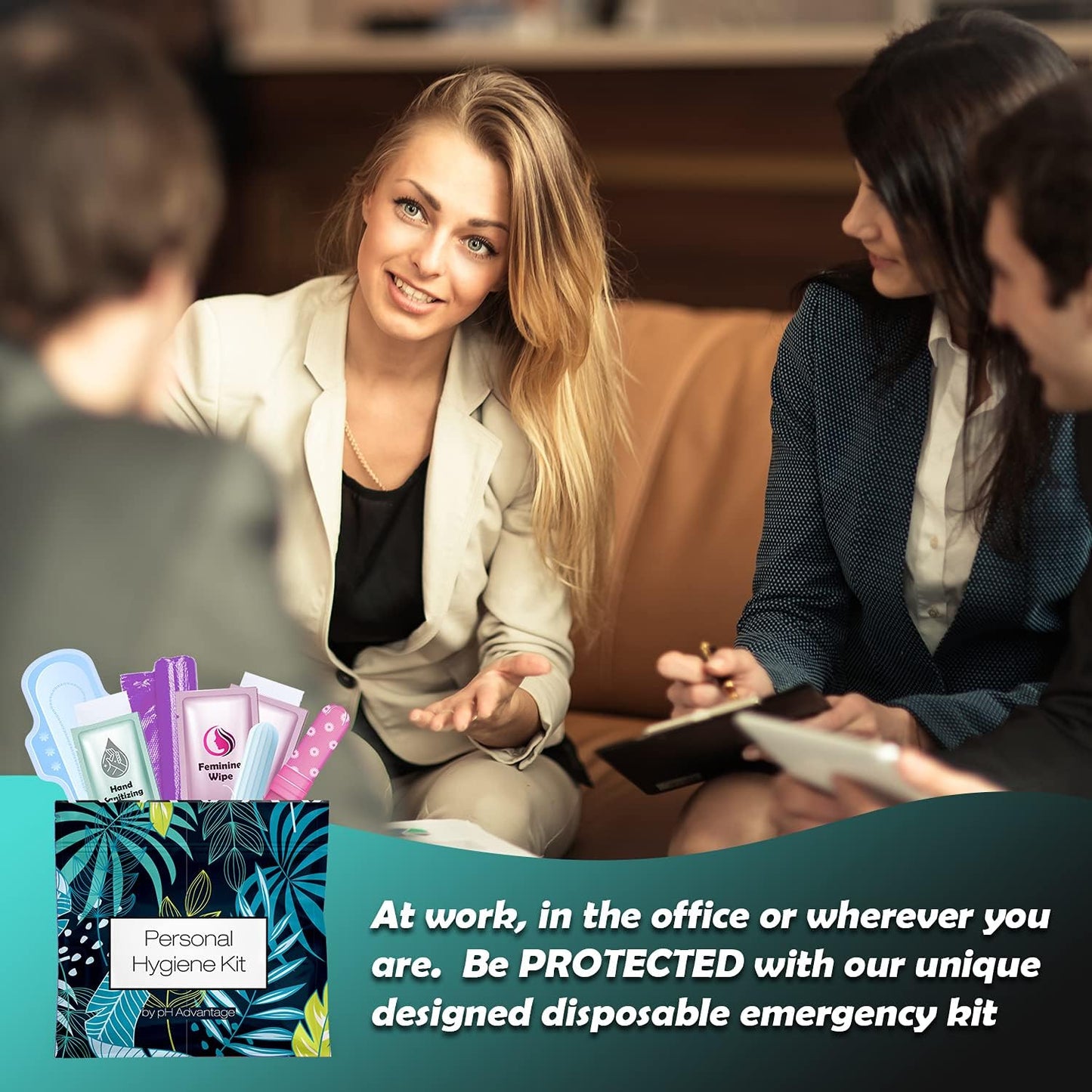 30 x Menstrual All-in-One Kits - Assorted Colors | Convenience on The Go | Single Period Kit Packs | Individually Wrapped Feminine Hygiene Products (Black Treads/Blue Forest/Green Ferns)