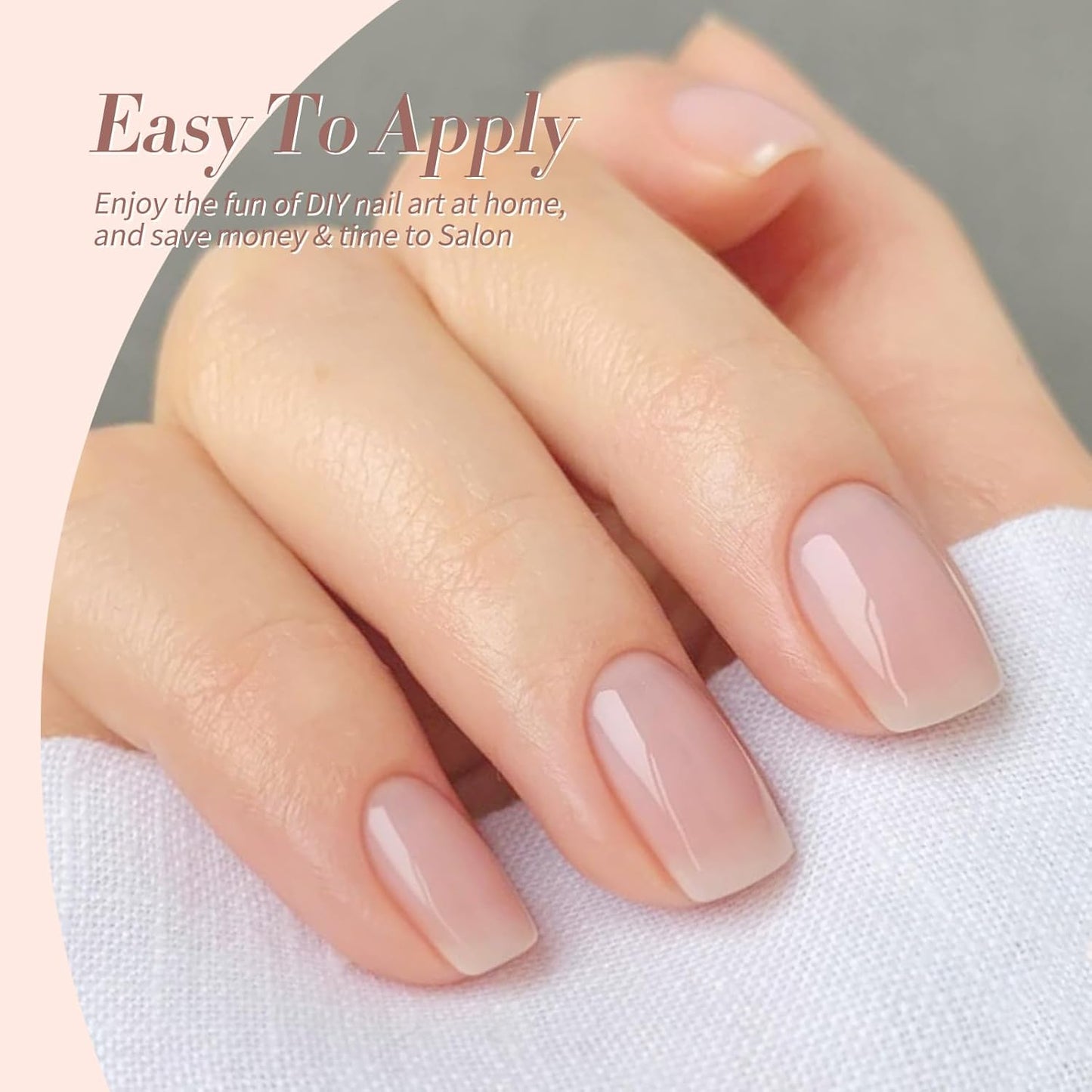 Born Pretty Jelly Nude Gel Nail Polish Set,Nude Clear Gel Nail Polish Sheer Crystal Transparent Gel Polish Soak Off U V Light Cure Gel Polish Kit Nail Art Manicure DIY Salon Home 6PCS 7 ML