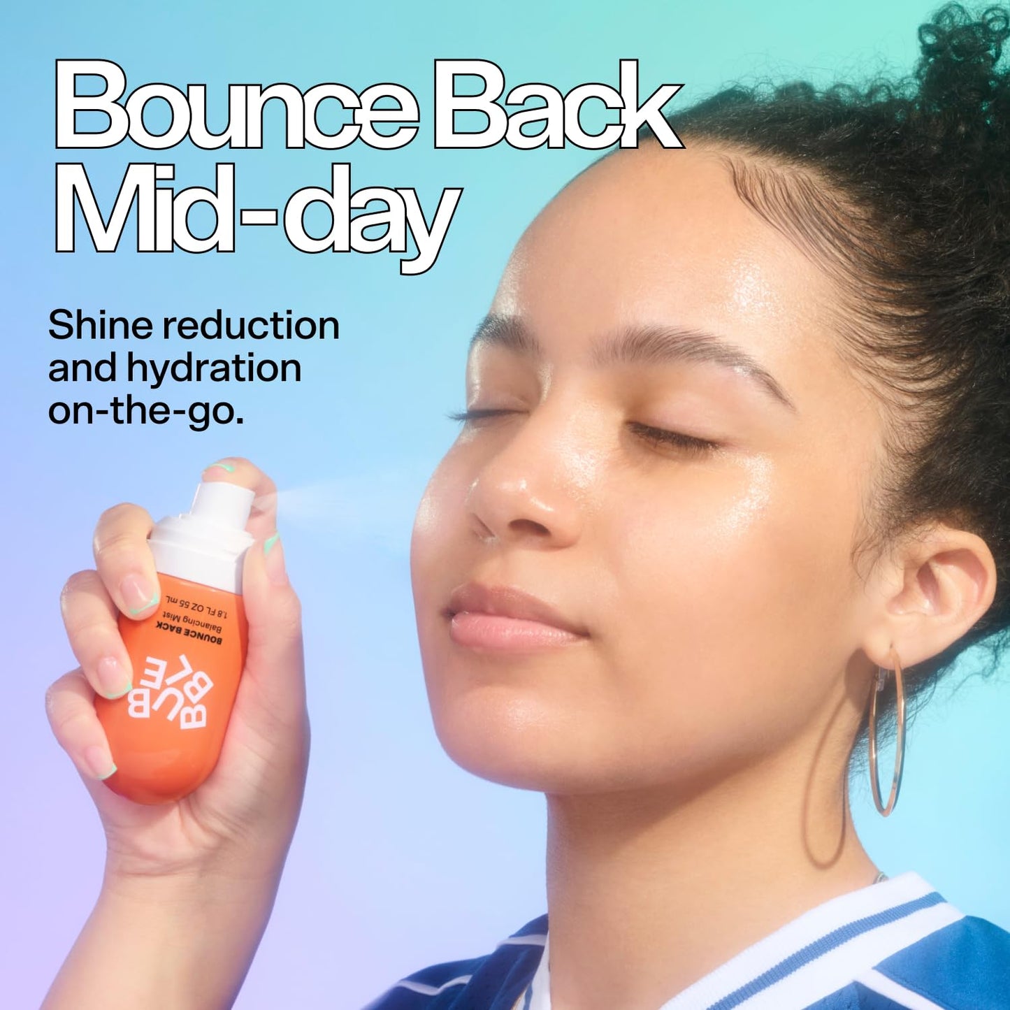 Bubble Skincare Bounce Back Hydrating Toner Spray - Balancing + Pore Minimizing Toner for Face - Made With Niacinamide + Willow Bark to Help Even and Mattify Oily Skin - On-The-Go Skin Care (55ml)
