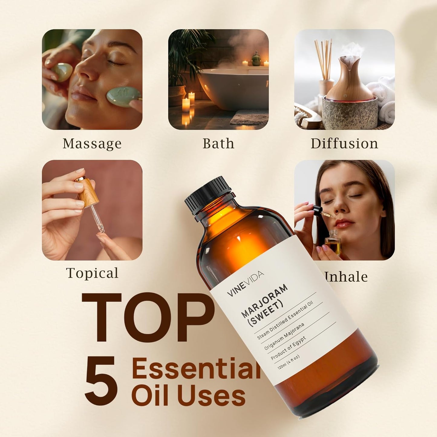 VINEVIDA Melissa Leaf Essential Oil 10 mL - Pure, Undiluted