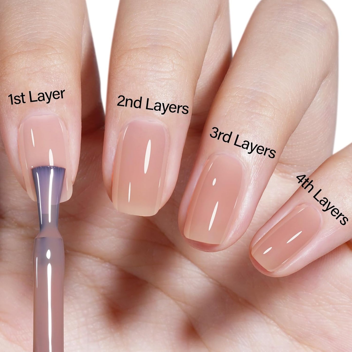 AILLSA Jelly Nude Gel Polish Dark Nude Gel Nail Polish Natural Translucent Nail Polish Soak Off U V Neutral Color Sheer Base Polish for Nail Art DIY French Manicure at Home 0.51 Fl Oz /GB55