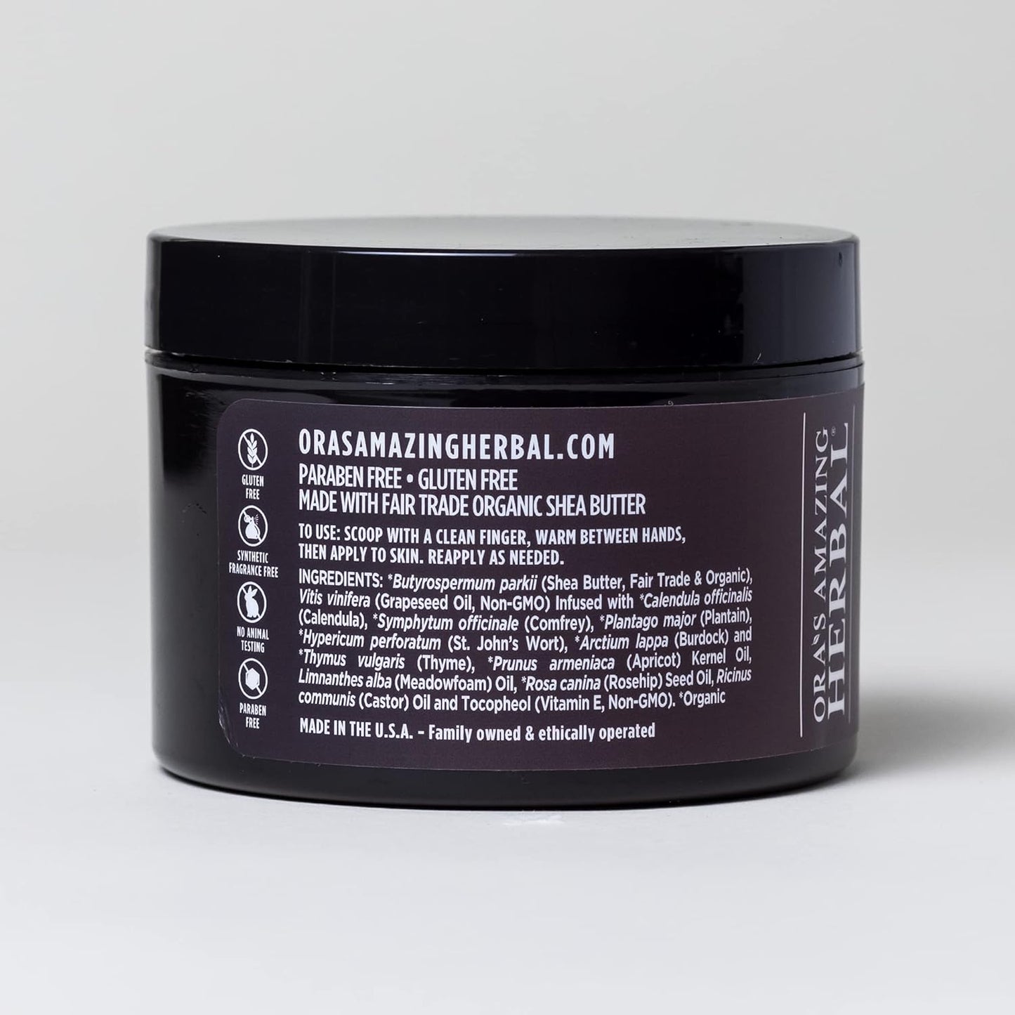 Ora's Amazing Herbal Ultra Healing Body Butter, Intensive Unscented Moisturizer For Dry Skin, Fragrance Free Skin Cream, 8 oz Large