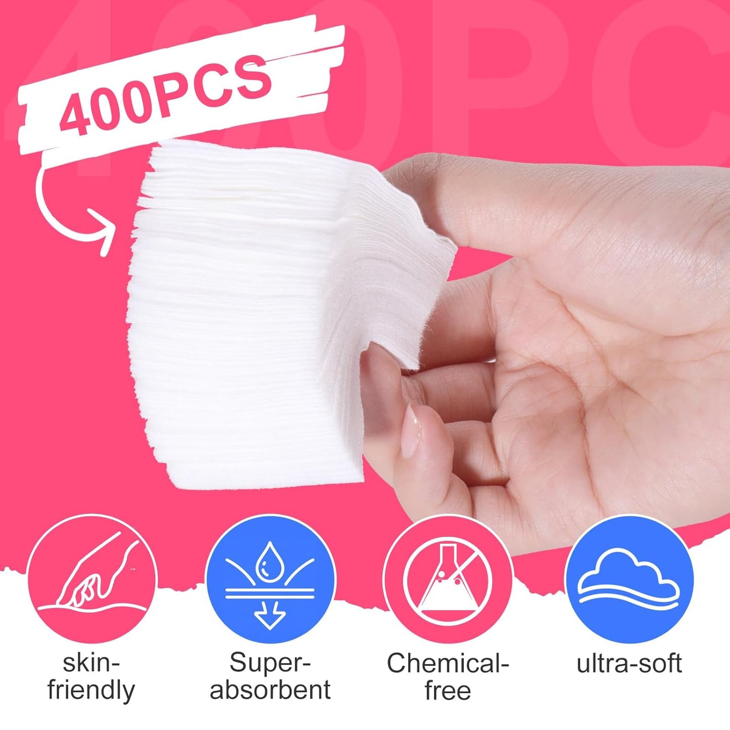 NXJ INFILILA Nail Clips to Remove Gel Polish, Gel Polish Remover Kit with 10Pcs Plastic Resuable Finger and Toe Nail Clips, Cuticle Timmer, 400Pcs Wipes, Files, Brush for Salon Supplies