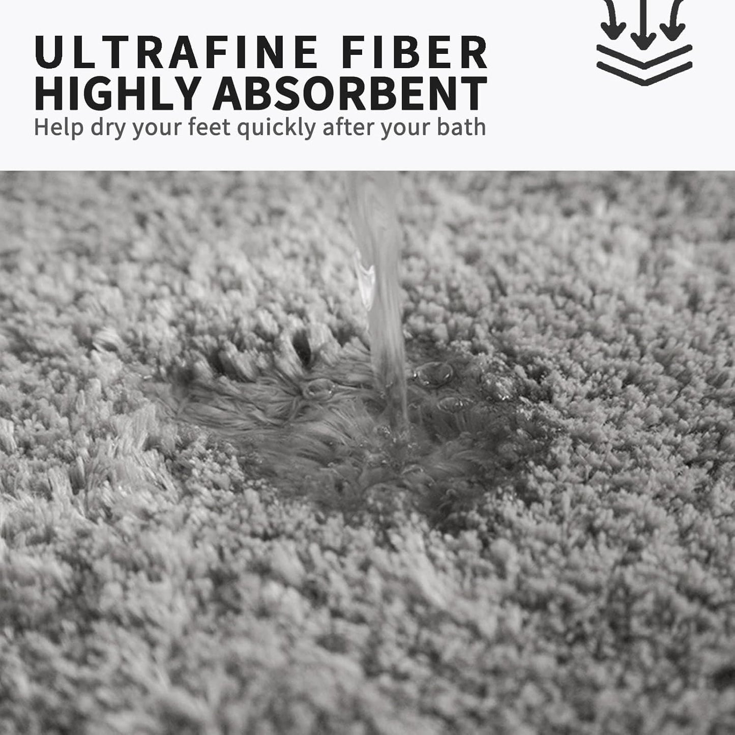 FIFU Bathroom Runner Rug 24" W x 48" L, Bath Mats for Bathroom, Bedroom & Kitchen, Non-Slip Rubber Latex Backing, Comfort & Soft Shower Bathmat & Carpet for Sink, Home & Hallways, Silver Gray