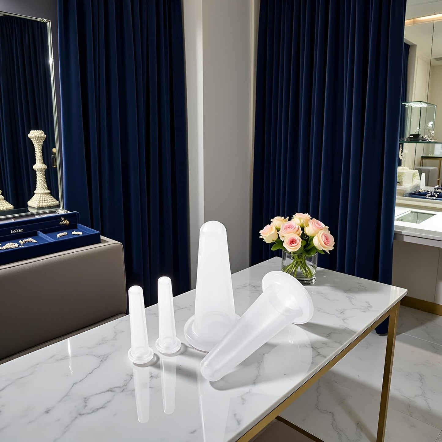 4Pcs Transparent Massage Cupping Set Silicone Mini Facial Cups Face Massager Helper Skin Care Neck Back Eyes Massaging Cup Safe to Use, Don't Worry About Burns Health Care Products