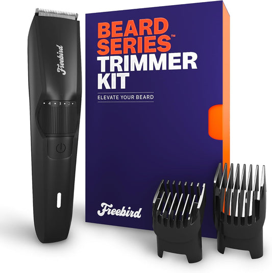 Freebird BeardSeries Trimmer for Men - Ultra Sharp Beard Trimmer with Precision Dial, Stainless Steel Blades, 40 Length Settings, Cordless & Rechargeable, for Beard, Hair, Body, & Intimate Grooming