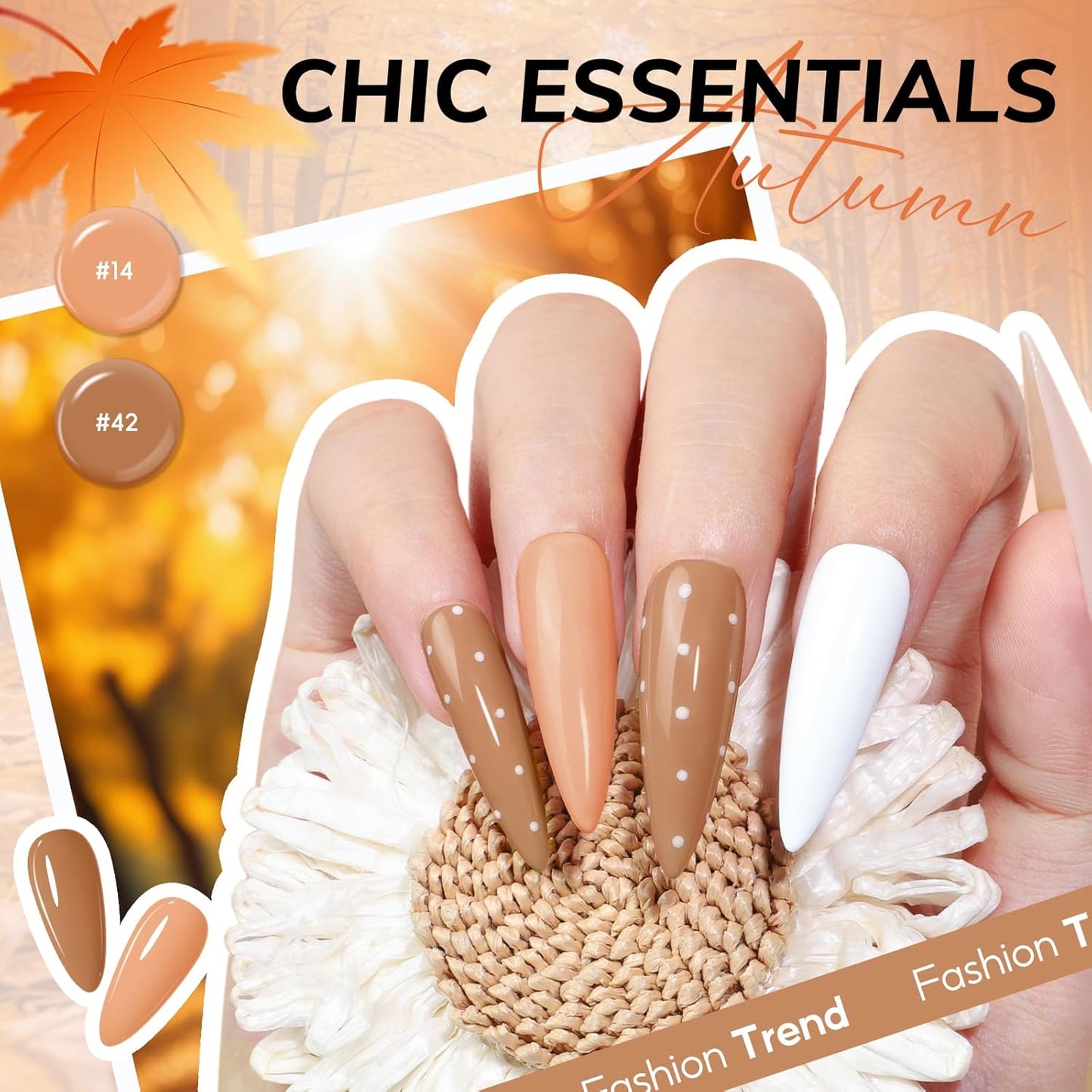 Coscelia 73pc Gel Nail Polish Kit with U V light, 60 Bottles Gel Nail Polish and Soak off Top Base Coat Fall Colors Enchantment Collection Glitter Nail Rhinestones Gel Manicure Starter Kit DIY Gifts