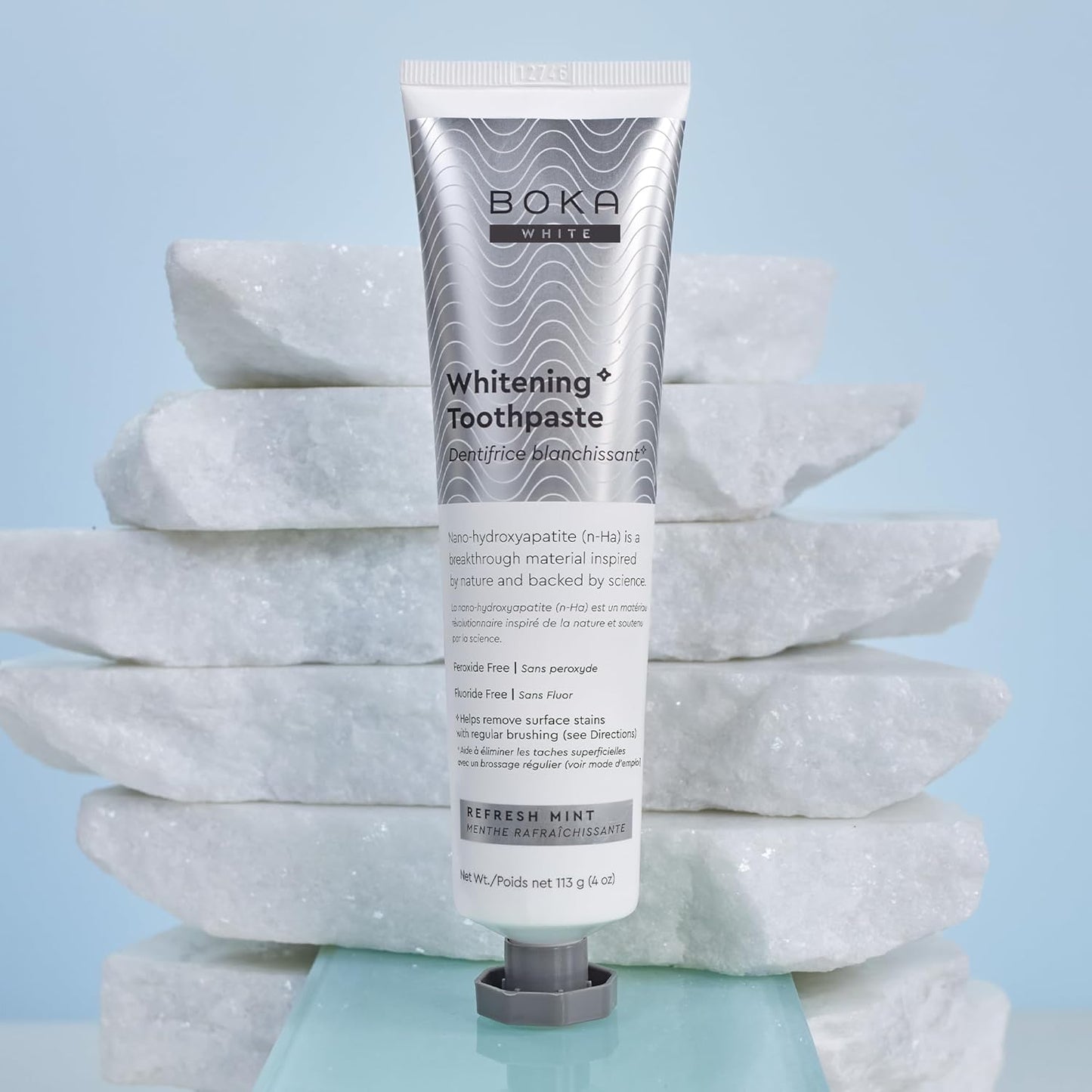 Boka Fluoride Free Toothpaste, Nano Hydroxyapatite Toothpaste, Appropriate for Sensitive Teeth, for Adult, Kids Oral Care - Whitening* Refresh Mint, 4 Fl Oz 1Pk US Manufactured