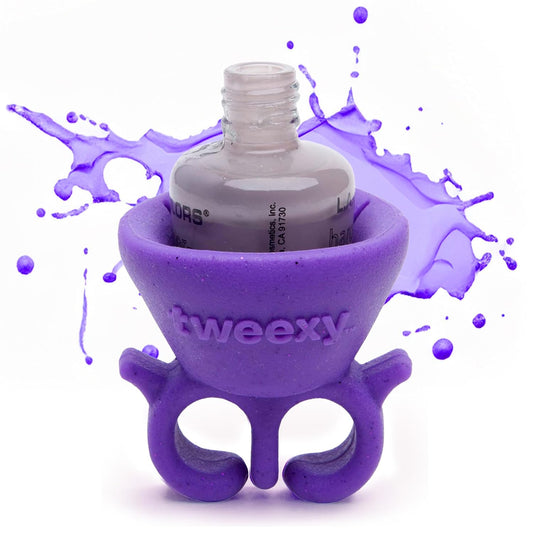 tweexy Wearable Nail Polish Holder Ring - Nail Polish Bottle Holder for Easy Application | Perfect for Fingernail Painting, Manicure & Pedicure | Nail Polish Accessories (Purple Crush)