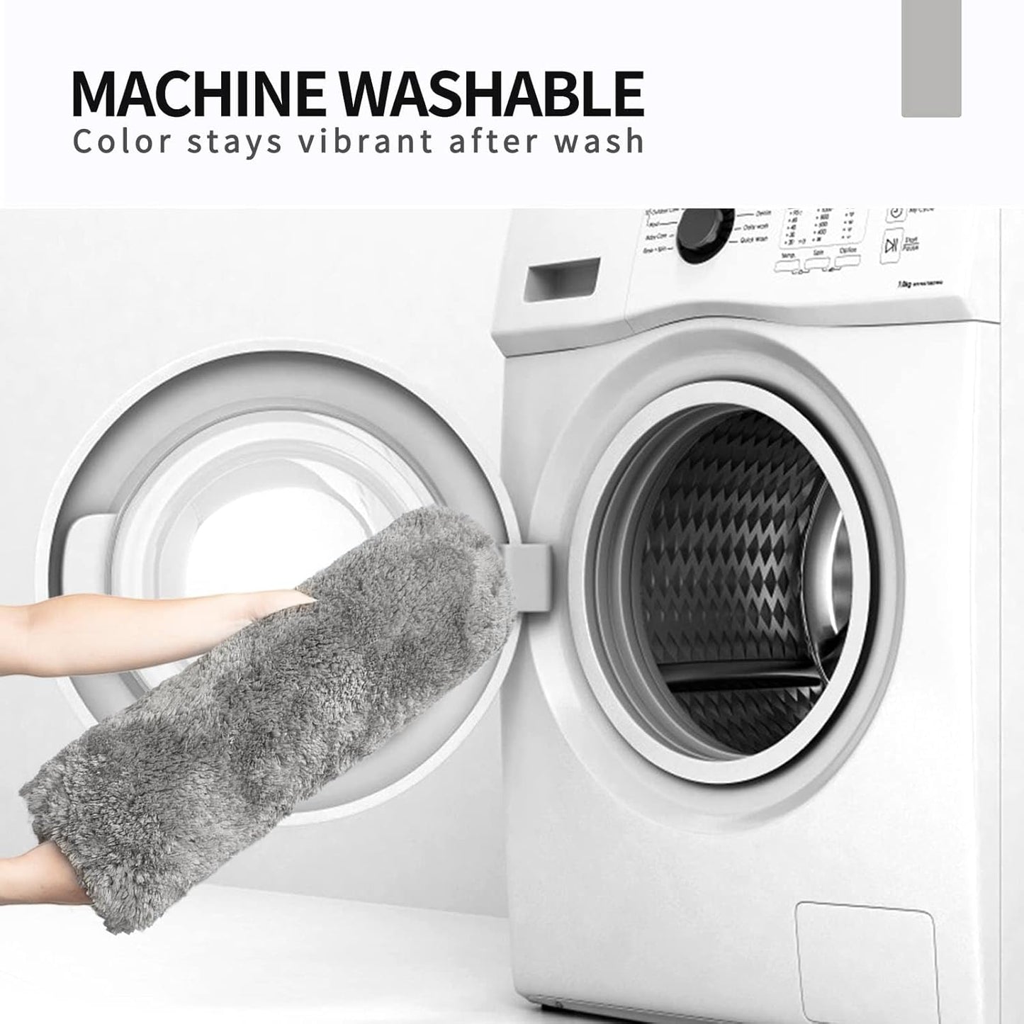 FIFU Bathroom Rugs 20" W x 32" L, Bath Mat for Bathroom, Bedroom, Laundry Room & Kitchen, Non-Slip Rubber Latex Backing, Extra Soft and Absorbent Microfiber Carpet, Machine Washable Rug, Silver Gray