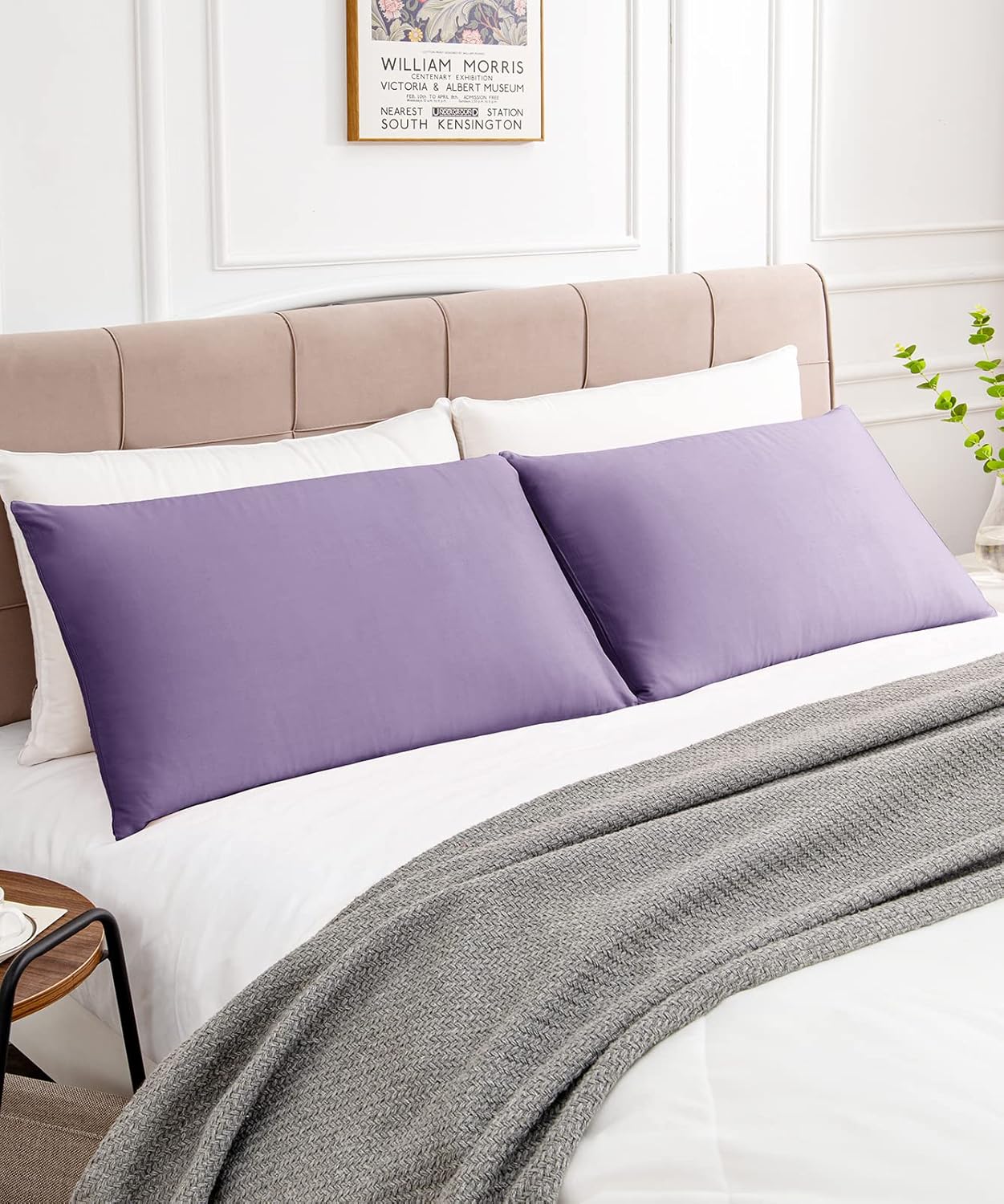 Warmstar Cotton Pillow Cases King Size Set of 2, 600 Thread Count Pillowcases 20x36 Inches, Soft Long Staple Cotton Pillowcases Breathable with Envelope Closure,Plum