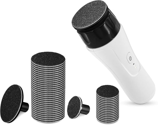 Rechargeable Electric Callus Remover for Feet, High Speed Electric Foot Callus Remover Powerful Feet Sander Grinder for Women Men Dead Skin Cracked Heels (White)