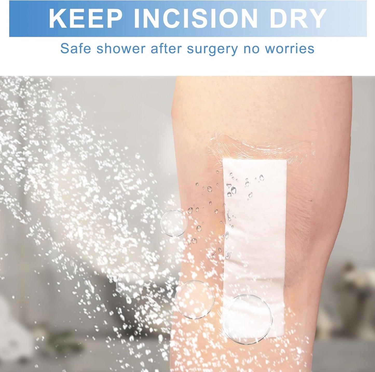 30 Pack 4"x12" Waterproof Adhesive Island Dressing for Post-Surgery Recovery | Sterile Bordered Gauze Bandages with Non-Stick Pad for Knee/Hip Replacement, Surgical Incision Care & Shower Protection