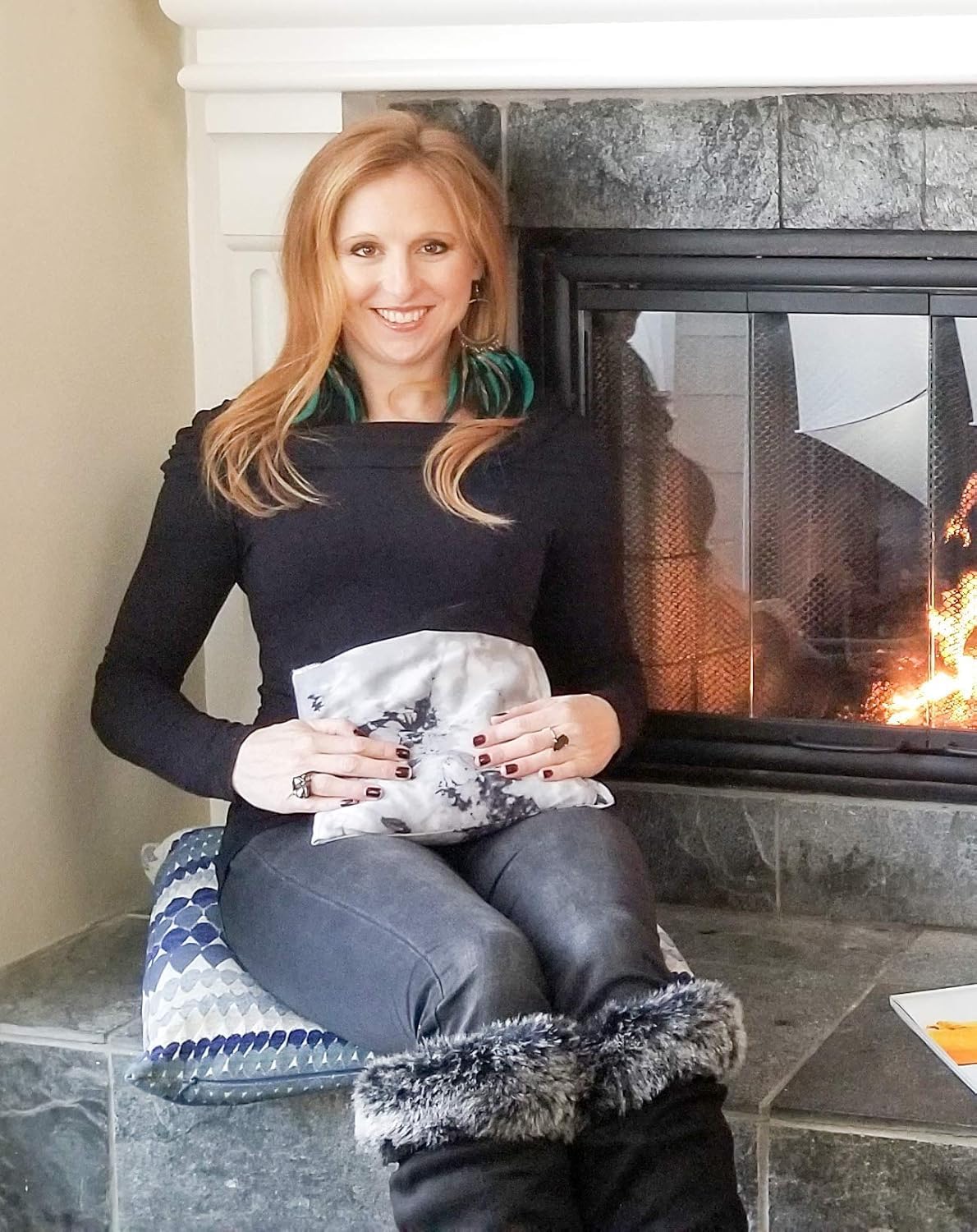 Heating Pad Corn Filled. Natural Heat Therapy for Lower Back, Neck, Shoulders, Cramps. Pain and Stress Relief Heated Wrap. (Blooming)