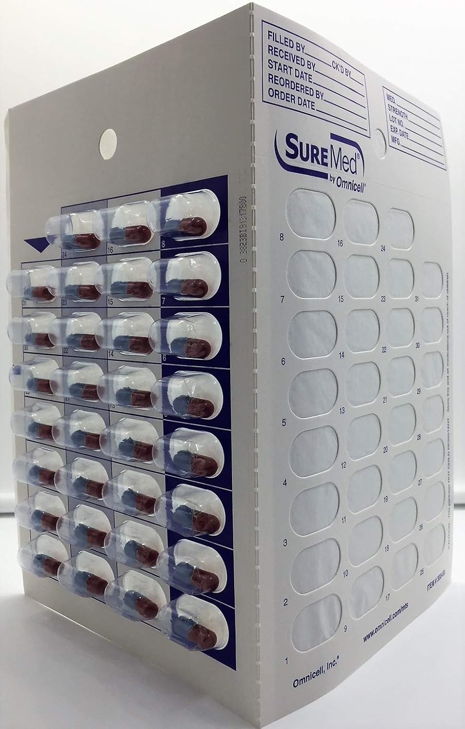 36 Cards 36 Blisters for 31 Day Monthly Cold Seal Pill Storage, Summer Camps, Pharmacists, Cargivers (36)