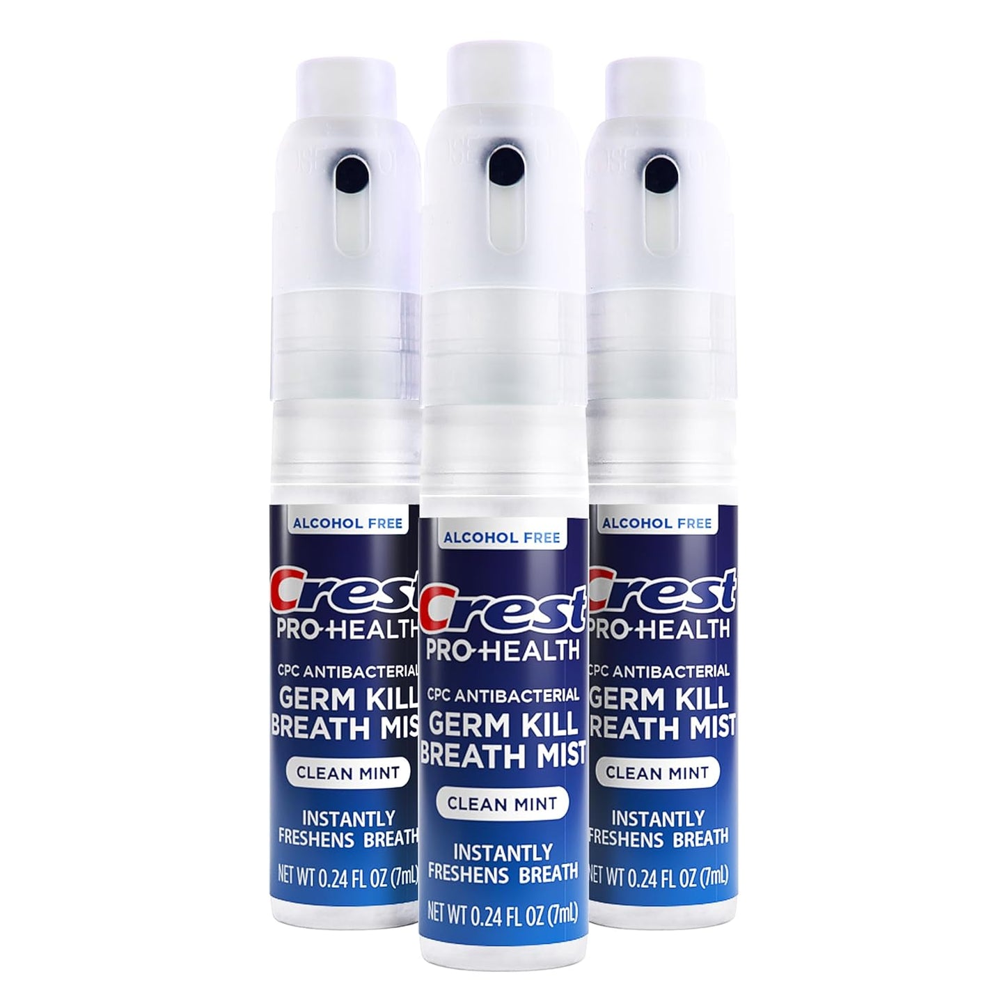 Crest Pro-Health | Portable Alcohol-Free CPC Mist with Clean Mint Flavor | Instant Fresh Breath - 3 Count (0.24oz/7ml) Breath Spray