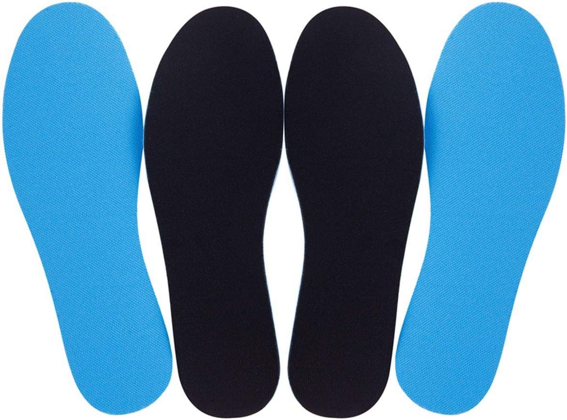 2 Pairs Breathable Insoles, Super-Soft, Sweat-Absorbent, Double-Colored and Double-Layered Shoe Inserts of Foam That Fit in Any Shoes (Blue/Black, 5-6.5 Women/4-5.5 Men)