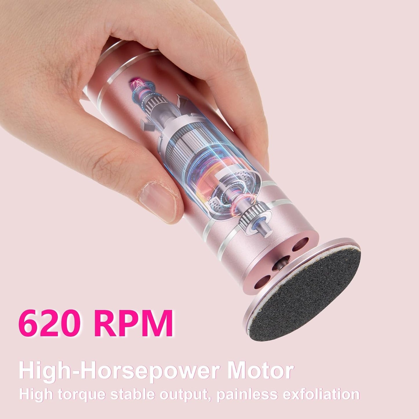 Electric Foot Callus Remover with 60 Pcs Sandpaper Discs, Adjustable Speed Electric Foot File Grinder, Professional Pedicure Tool for Dead Skin & Cracked Heel