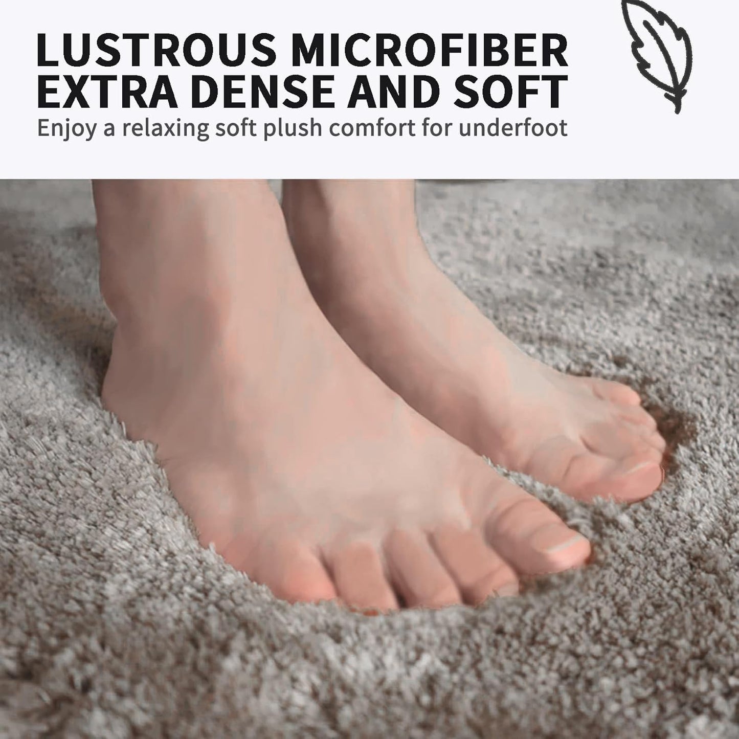 FIFU Bathroom Rugs 24" W x 36" L, Bath Mat for Bathroom, Bedroom, Laundry Room & Kitchen, Non-Slip Rubber Latex Backing, Extra Soft and Absorbent Microfiber Carpet, Machine Washable Rug, Silver Gray