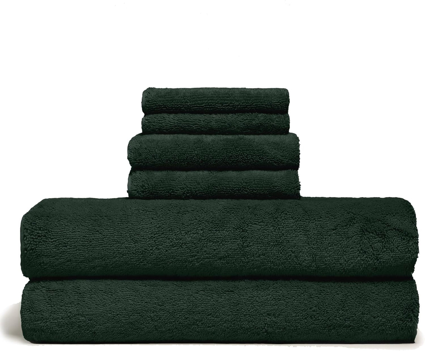 Italic Ultraplush Luxe 6 Piece Towel Set – 2 Bath Sheets, 2 Hand Towels, 2 Washcloths – 800GSM Soft, Highly Absorbent & Quick Drying, Resort Grade 100% Australian Cotton Towels (Deep Forest)