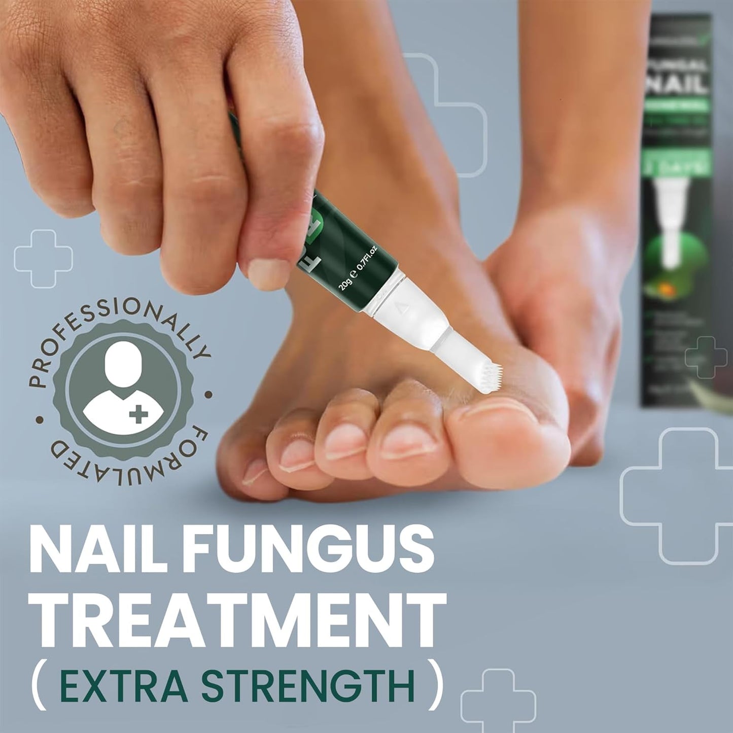 Nail Fungus Treatment Extra Strength for Toenail & Fingernails | Antifungal Nail Treatment with Tea Tree Oil | Fast-Acting, No-Touch Applicator | Restores Thickness & Discoloration | 20g