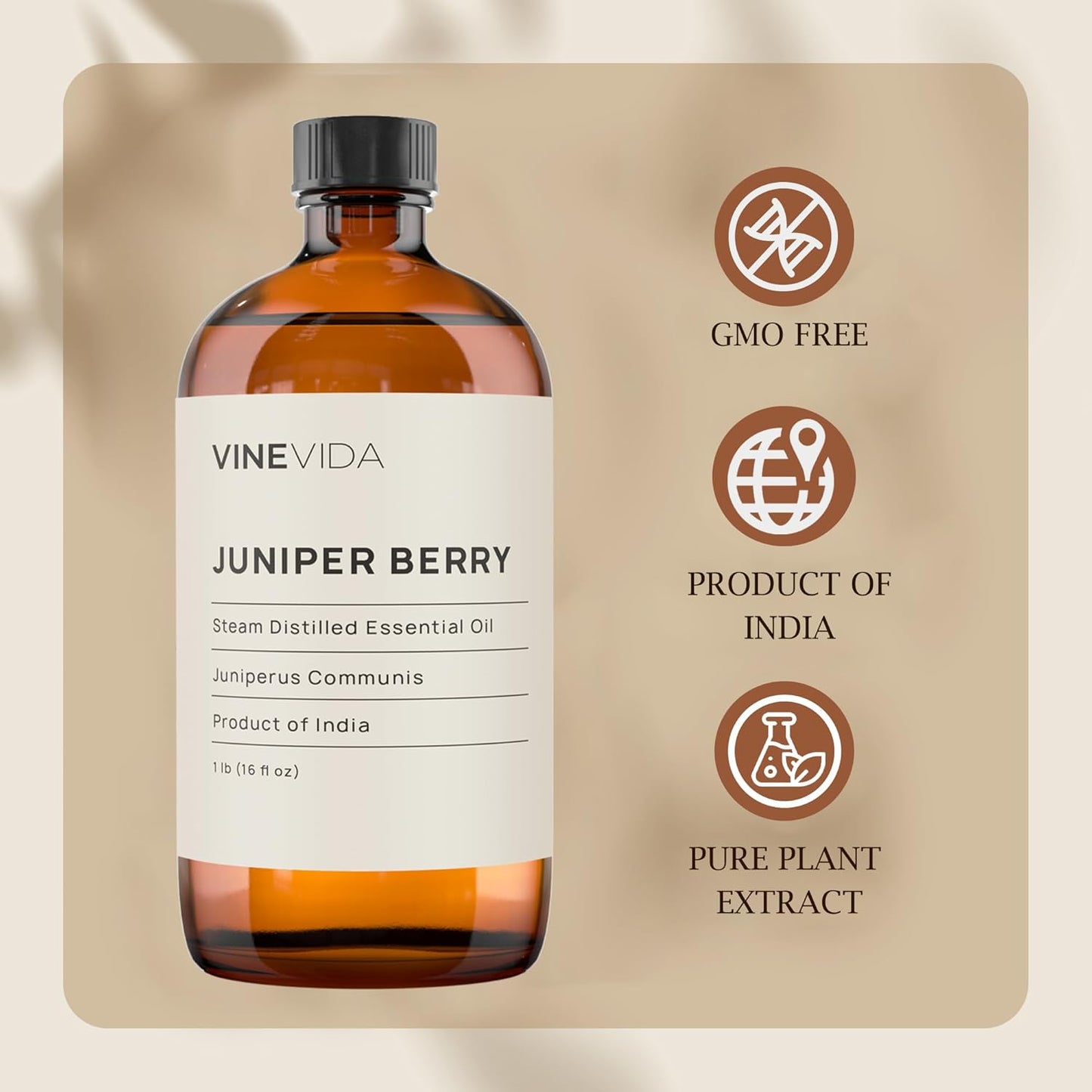 VINEVIDA Juniper Berry Essential Oil 16 oz Undiluted - Pure, Natural, and Raw