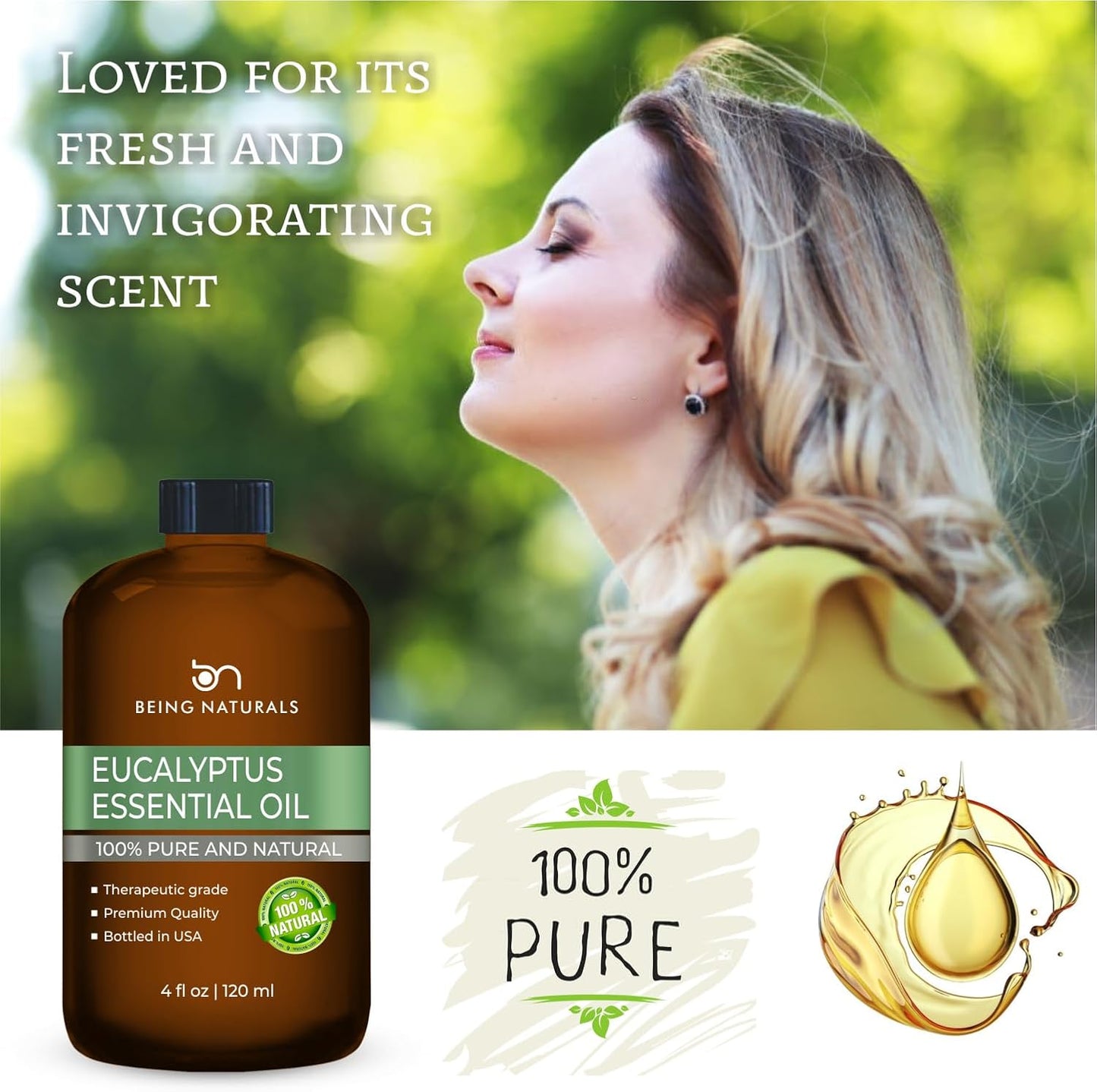 Eucalyptus Essential Oil - Huge 4 FL OZ - 100% Pure & Natural – Premium Natural Oil with Glass Dropper (Eucalyptus Oil)