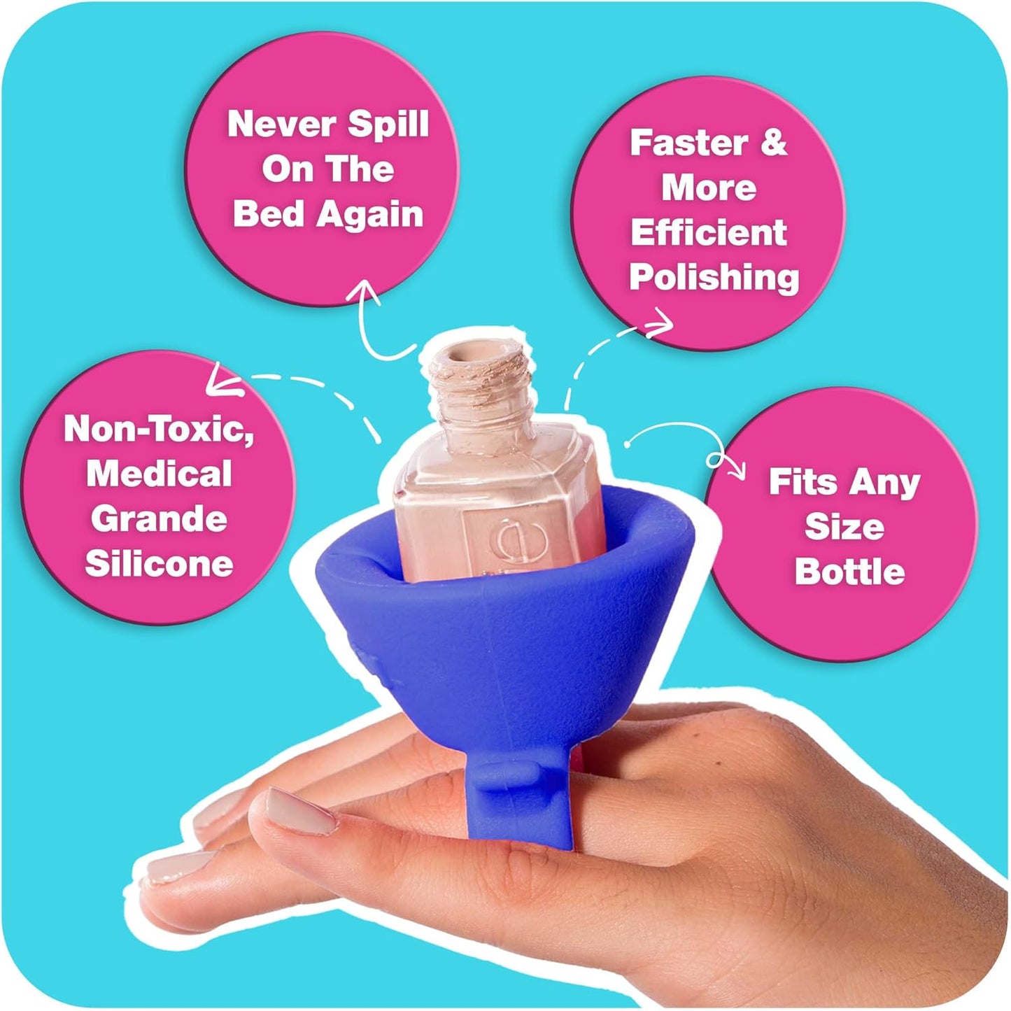 tweexy Wearable Nail Polish Holder Ring - Ideal Gift for Teenage Girls - Nail Polish Holder Stand for Manicure & Pedicure, Fingernail Painting - Nail Polish Accessories (Sapphire Night)