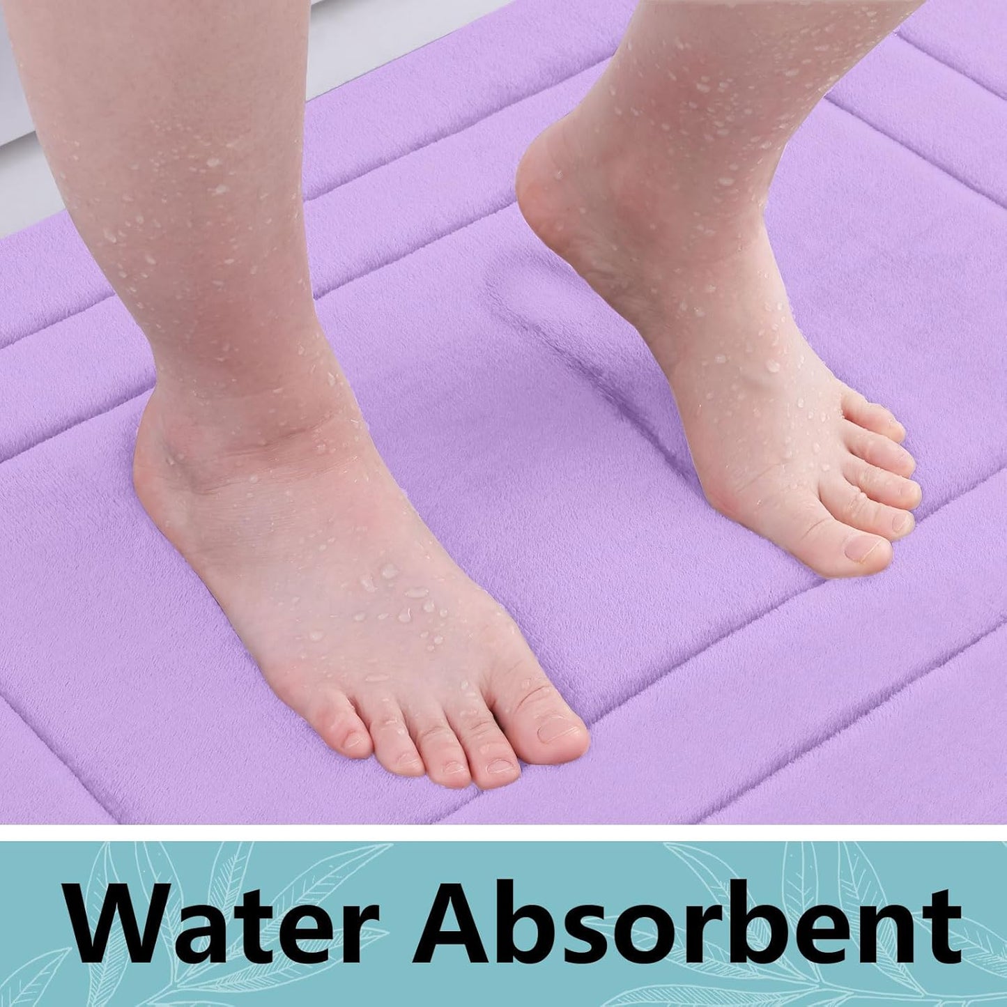 Arotive Memory Foam Bathroom Rug Mat 70x24, Ultra Soft and Absorbent Bath Mat, Machine Wash Dry, Comfortable Bath Rug Carpet for Bathroom Floor, Tub and Shower, Lavender