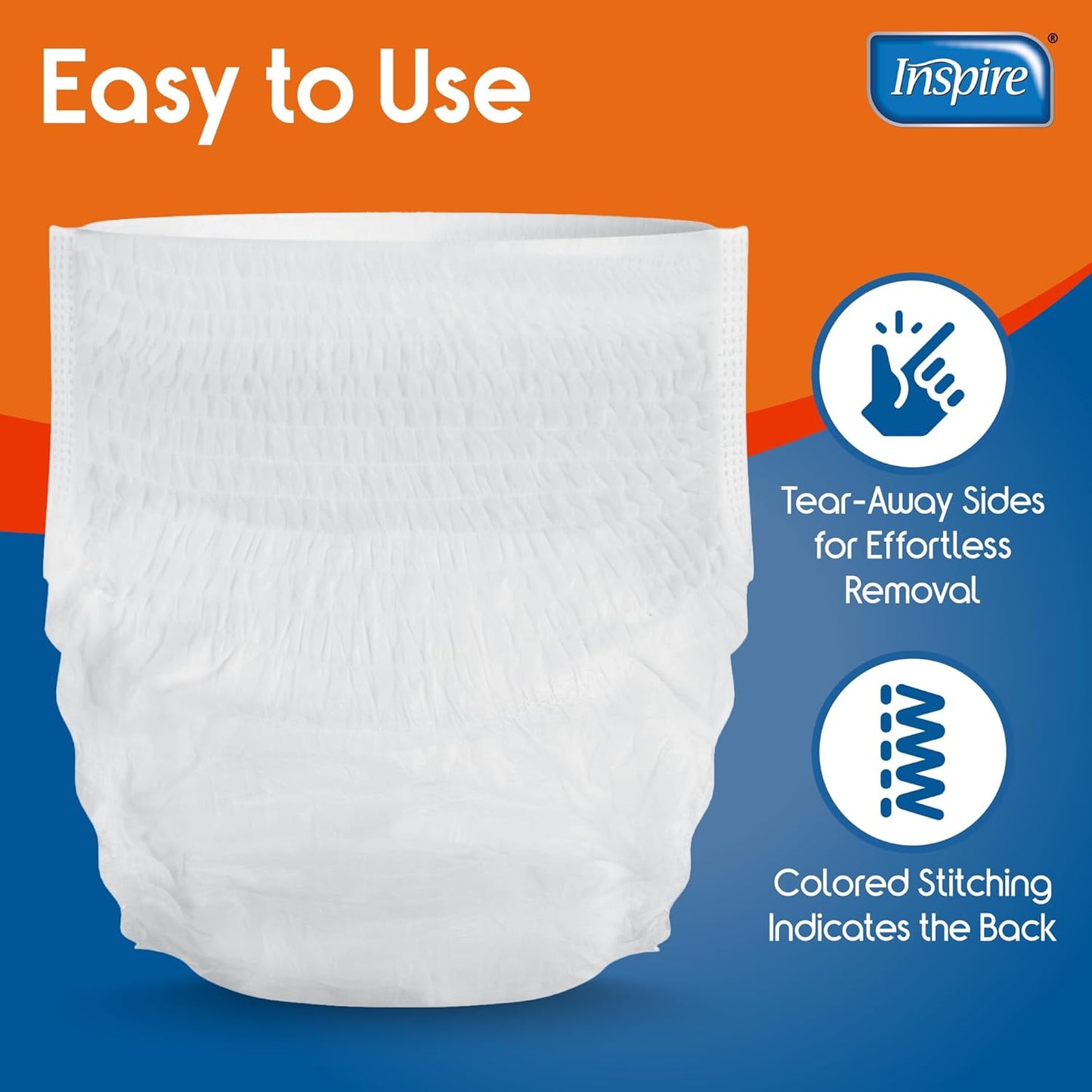 Inspire Protective Underwear for Men and Women | Adult Diapers | Bowel Incontinence Underwear for Adults | Disposable Underwear - 4 Bags of 20 | 80 Total (Small/Medium)