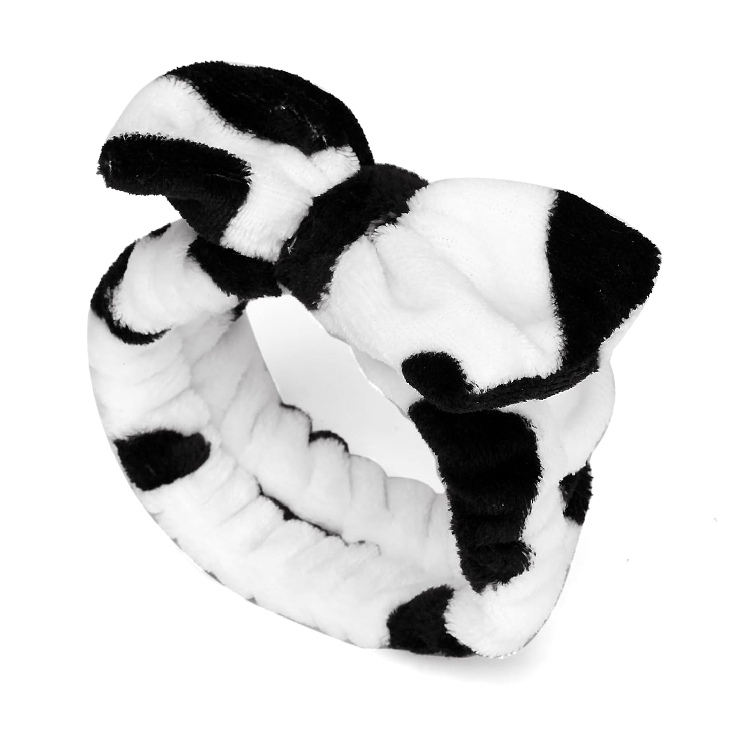 4PCS Cow Print Headbands for Washing Spa Face Wristband Set, Bath Makeup Skincare Hair Bands Western Highland Stuff Gifts for Women