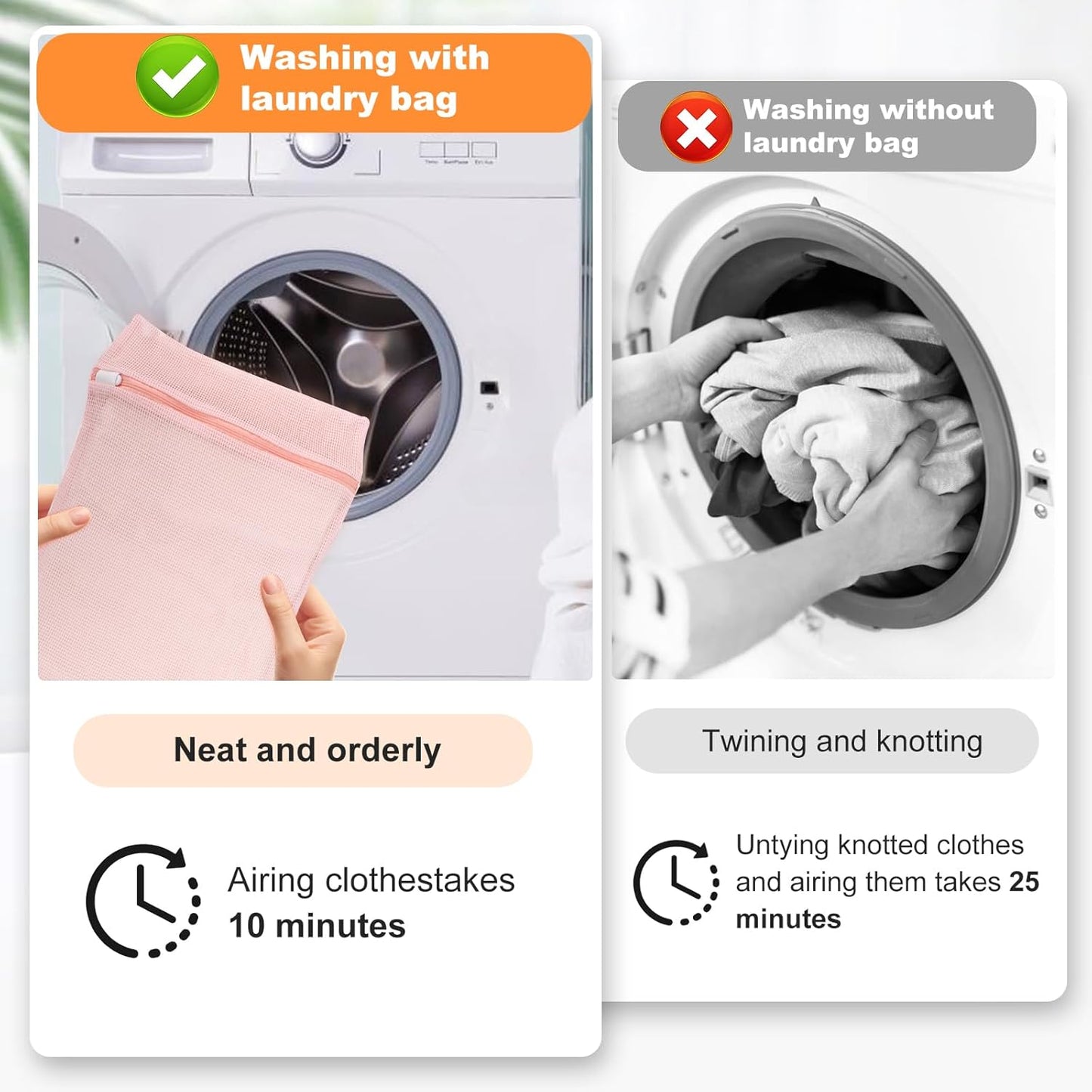 4-Piece Pink Medium Durable Organic Cotton Mesh Laundry Bags with Sturdy Zippers and Breathable Mesh are Delicate Laundry Bags for Underwear, Clothes, Pants and Socks