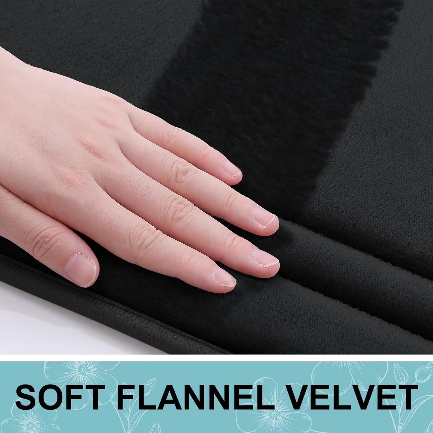 Grandaily Memory Foam Bath Mat Rug 59x24, Ultra Soft, Non-Slip and Absorbent Bathroom Rugs, Machine Wash Dry, Comfortable Bath Carpet for Bathroom Floor, Tub and Shower, Black