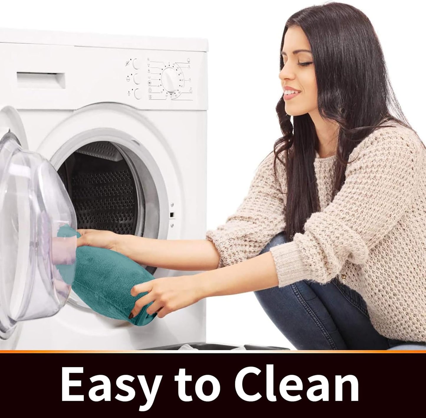 Yimobra Memory Foam Toilet Bath Mat U-Shaped, Commode Contour Rug, Soft and Comfortable, Super Water Absorption, Non-Slip, Thick, Machine Wash and Easier to Dry for Bathroom, 24 X 24, Teal