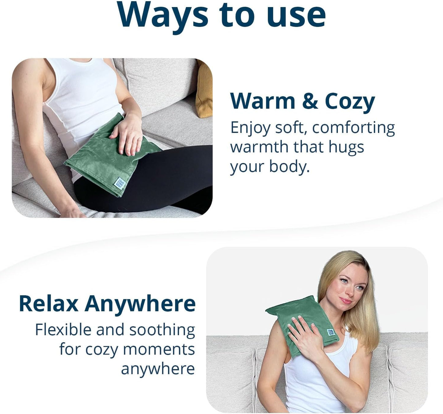 Microwave Heating Pad (with Removable Cover) – Weighted Microwavable Moist Heat Therapy Pad for Back, Neck, Shoulders, and Cramps – Portable, Reusable Cold or Warm Compress, 10" x 7", 2.5lbs