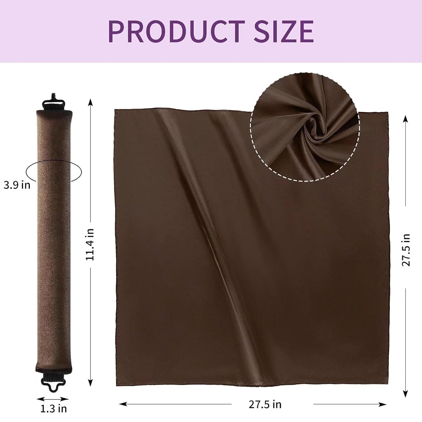 Heatless Curls Overnight Hair Curlers - 4 Pcs No-Heat Curling Rod to Sleep In,Velvet Hair Rollers with Satin Wrap