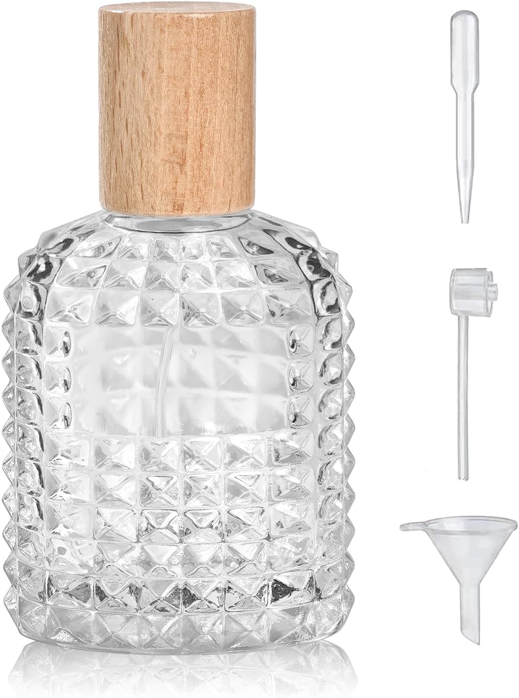 50ml/1.7 Oz Glass Spray Bottle Perfume Atomizer,Perfume Travel Refillable Spray Bottle Empty with 3 Kinds of Dispenser (A3)