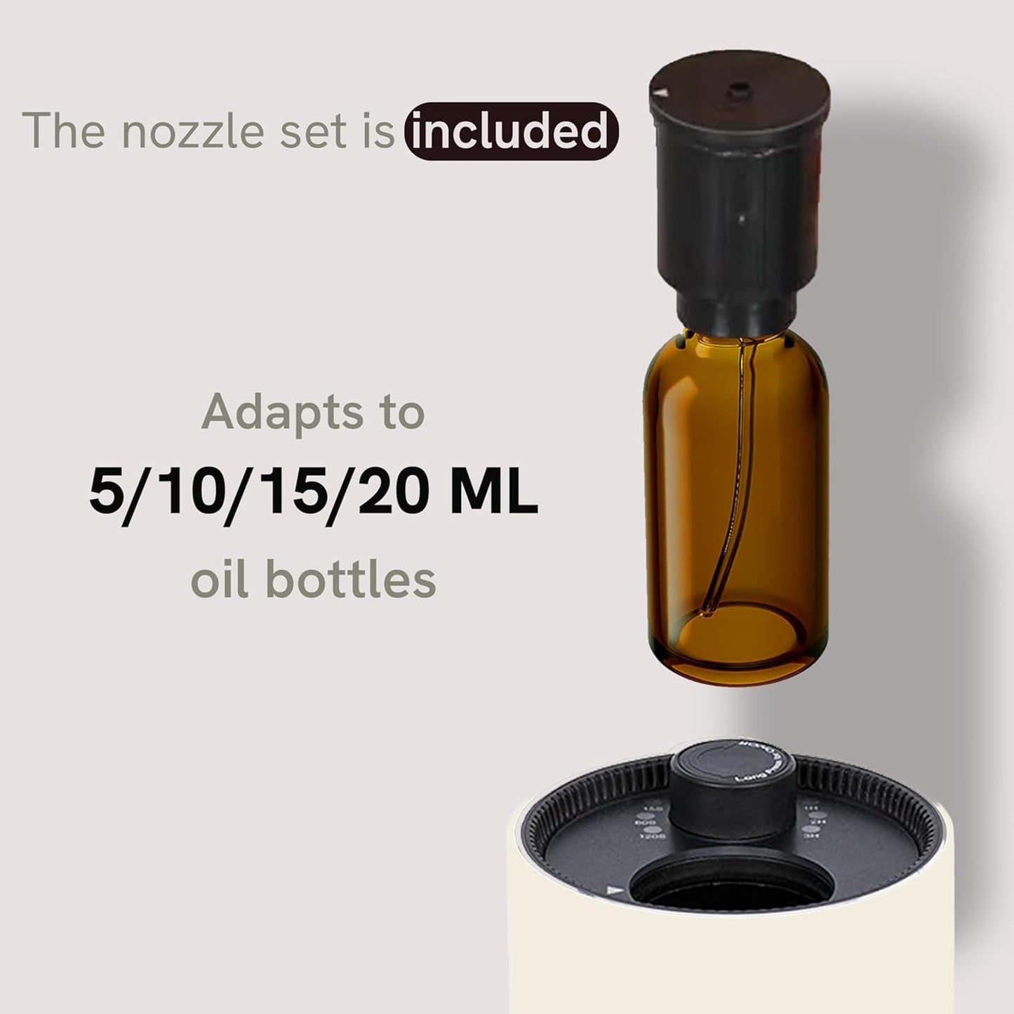 BlueHills Waterless Essential Oil Diffuser USB Travel Cordless Aroma Large Room Portable Battery-Operated Rechargeable Car Home Hotel Long Runtime Compact Premium Wireless Mini Diffuser – J05 Beige