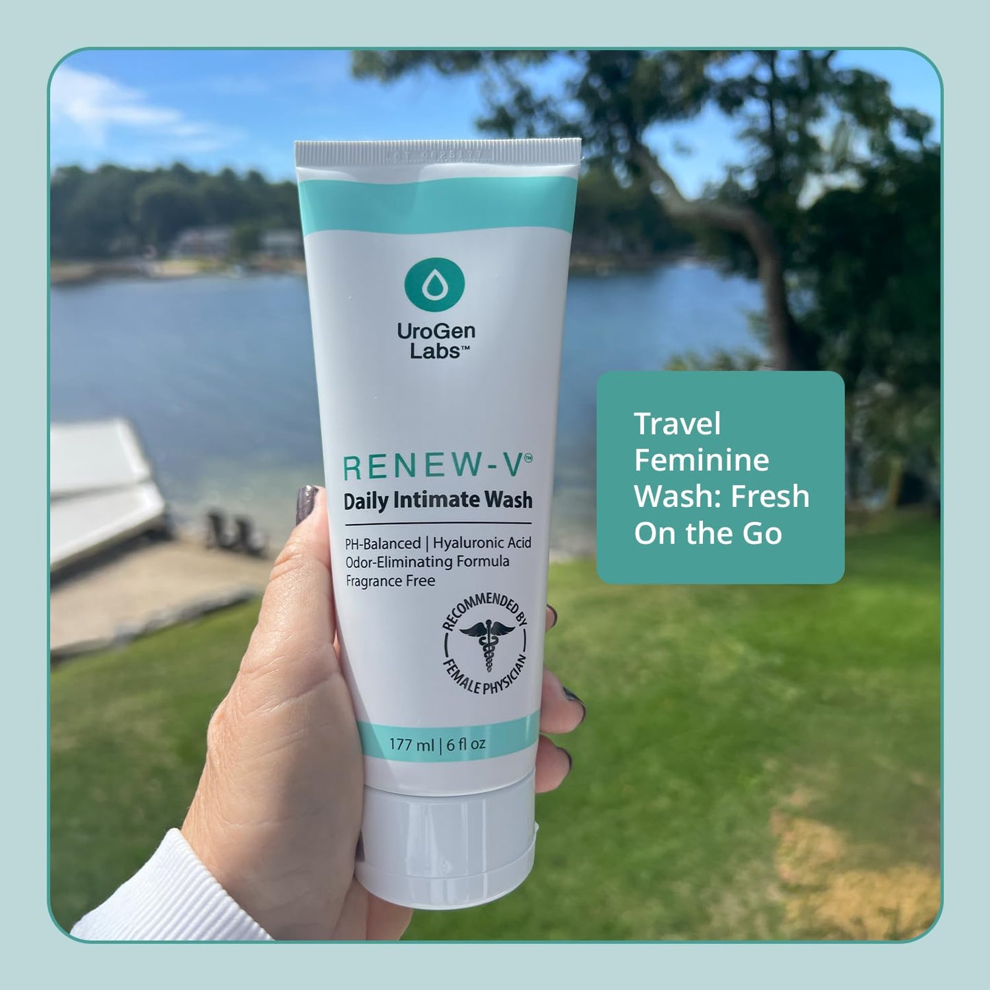 Daily Intimate Wash for Women & Men - Fragrance-Free pH Balance Cleanser w/Boric Acid, Hyaluronic Acid & Vitamin E for Odor Control & Hydration - Male & Feminine Wash, Hygiene Care - 6 fl oz