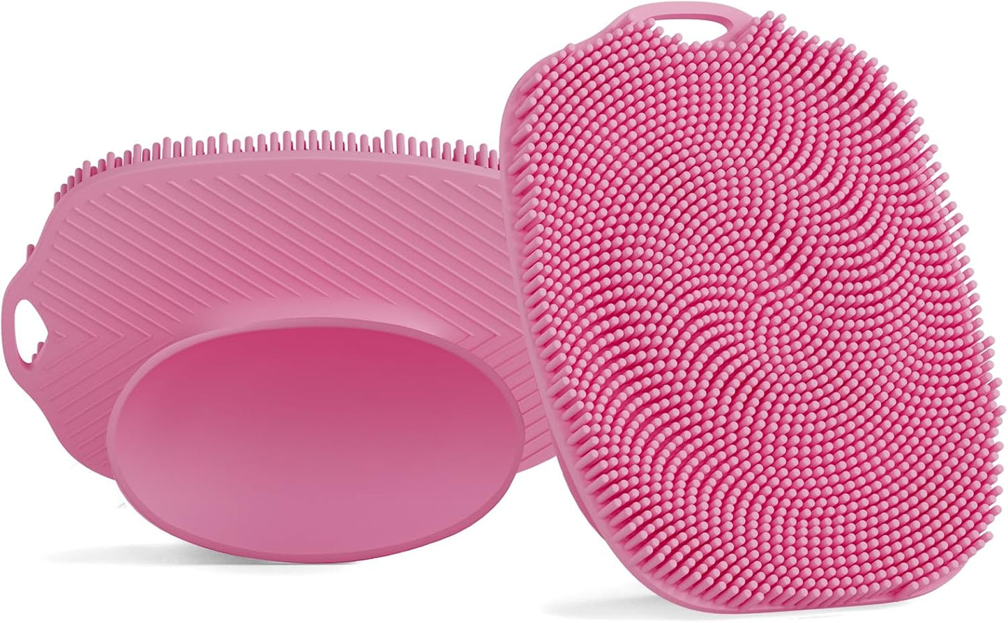 2 PCS Face Scrubber, Soft Silicone Face Exfoliator with Suction Cup for Man and Women Deep Skin Clean, Gentle Facial Cleaning Brush Suitable for All Sensitive Skin (Pink)