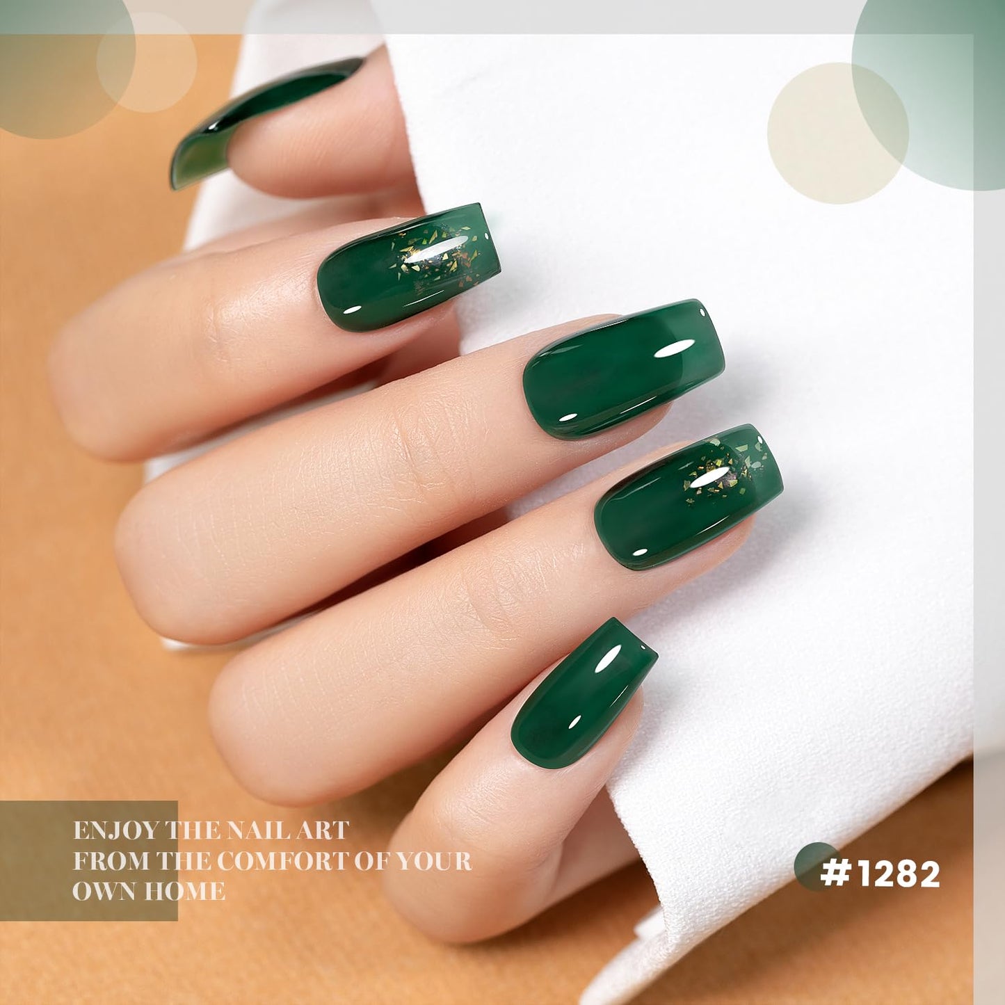 RARJSM Jelly Stained Glass Gel Nail Polish Set 6pcs Clear Amber Yellow Cherry Red Orange Olive Green Crystal Transparent Series Sheer Gel Varnish Curing Requires Soak off Home Salon French Manicure