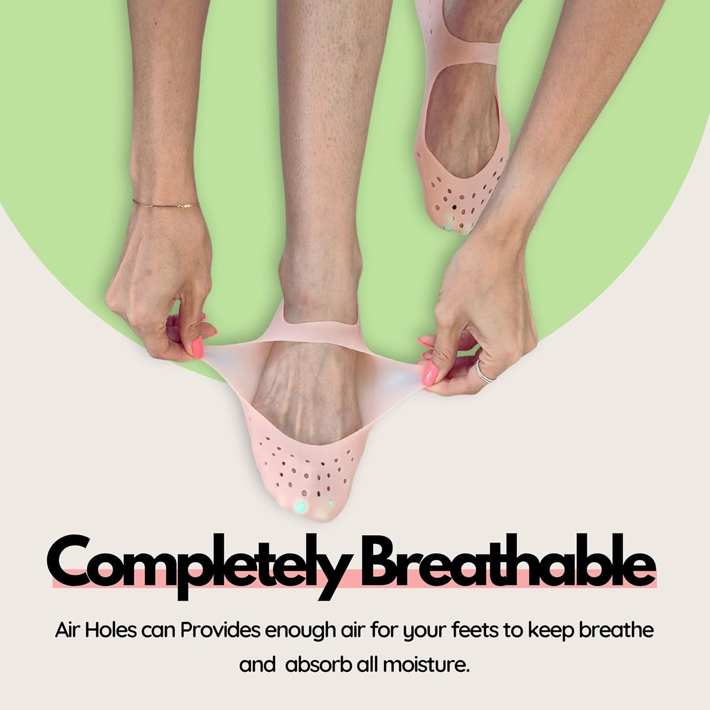 Moisturizing Gel Socks - Hydrating Spa Treatment for Soft, Smooth Feet, Ideal for Dry, Cracked Heels and Rough Skin (Small, 2 Pairs)