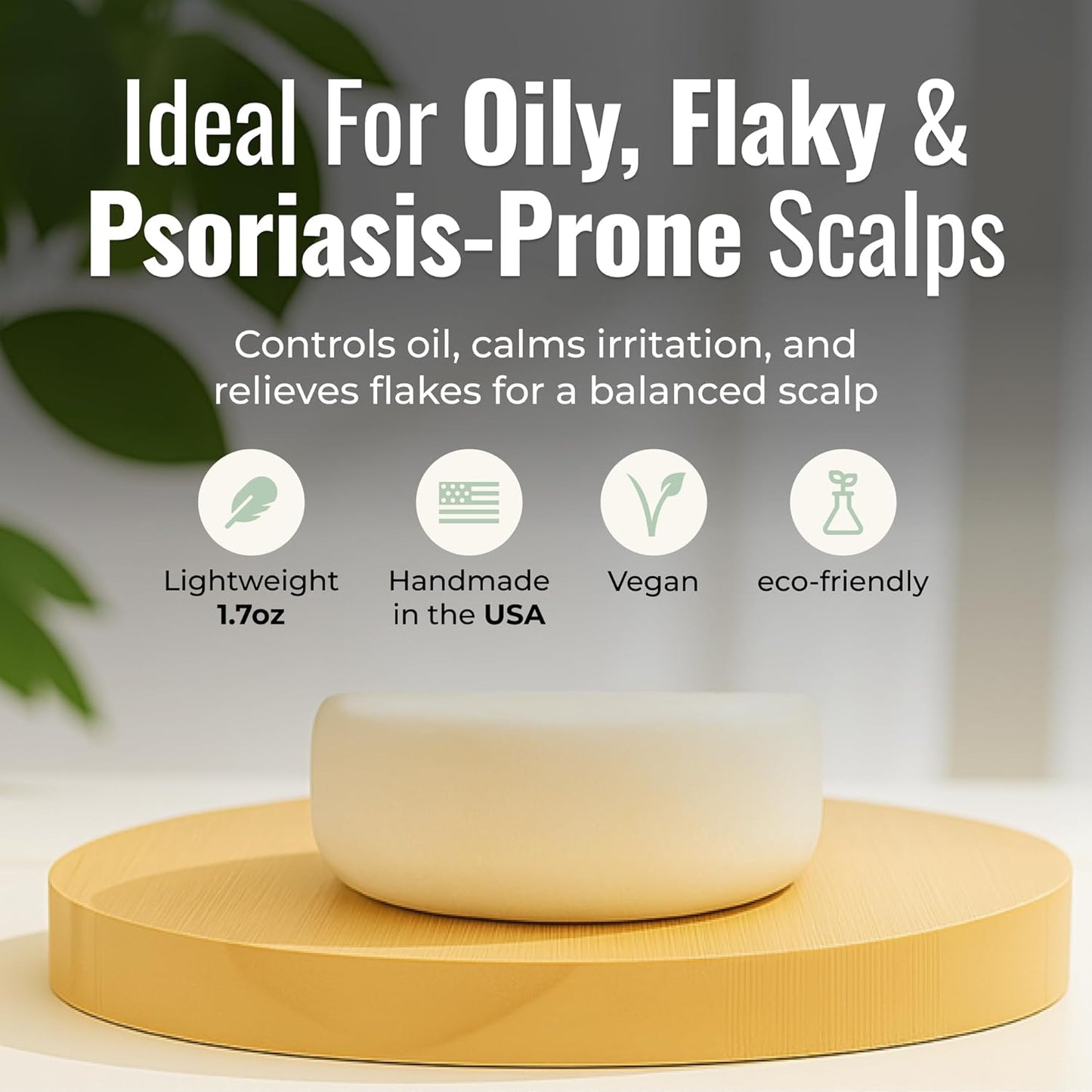 Peppermint Breeze Conditioner Bar, Vegan Solid Hair Conditioner for Oily Hair, Dandruff & Psoriasis, with Refreshing Peppermint, Zero Waste, Travel-Friendly