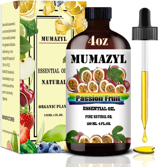 Passion Fruit Essential Oil, Passion Fruit Oil 4 Fl Oz 120ML for Diffuser Humidifier Yoga Cleaning DIY Candle Soap Making Essential Oils