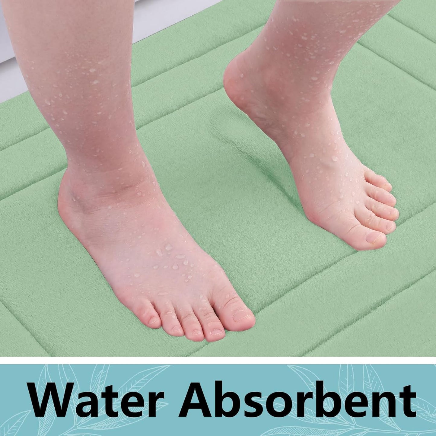 Arotive Memory Foam Bathroom Rug Mat 30x20, Ultra Soft and Absorbent Bath Mat, Machine Wash Dry, Comfortable Bath Rug Carpet for Bathroom Floor, Tub and Shower, Sage Green